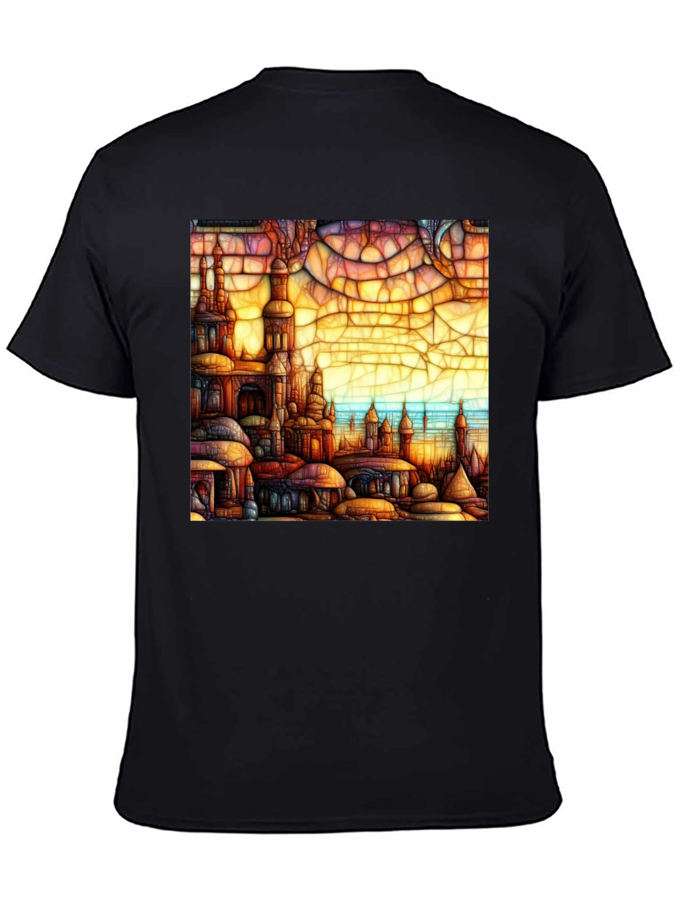 Mosaic Cityscape Graphic Tee - Premium Cotton