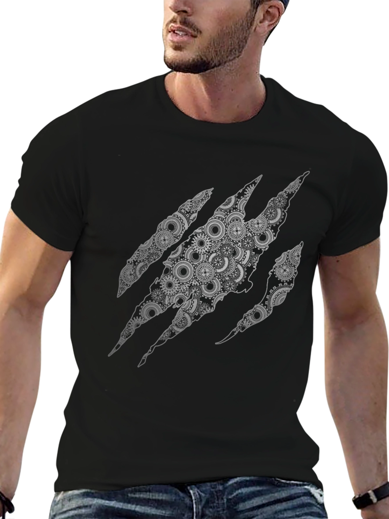 Steampunk Claw T-Shirt - Unique Gear Design