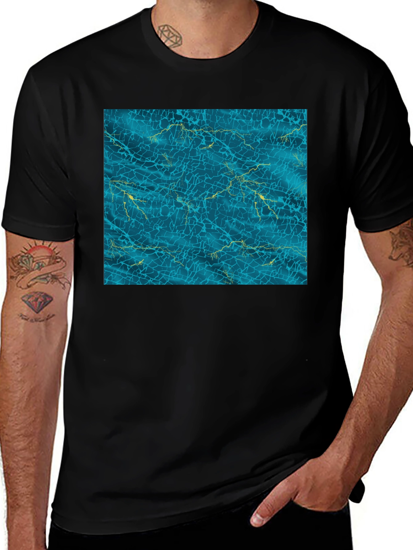 Aqua Crackle Graphic Tee