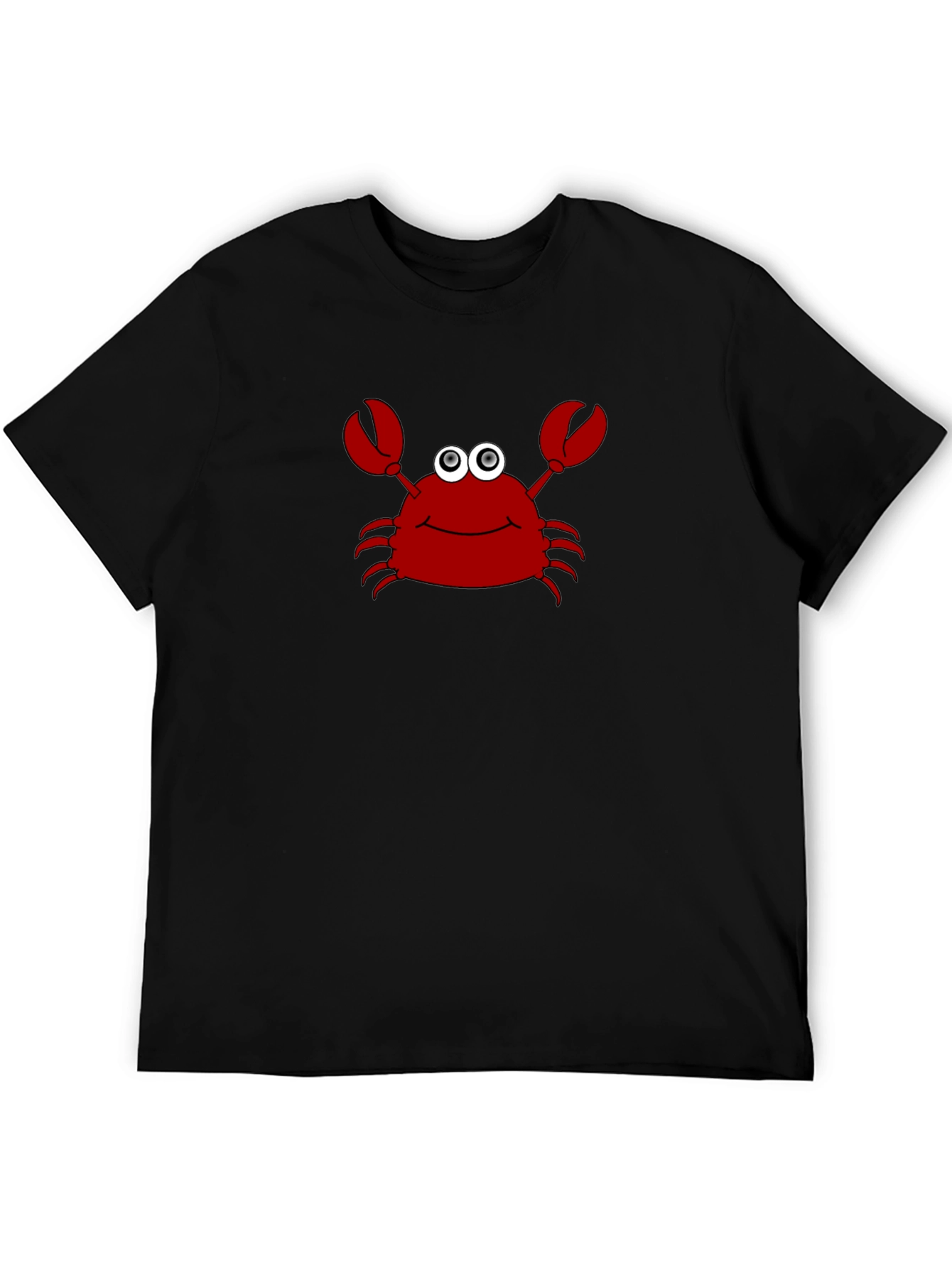 Cartoon Crab Graphic Tee - Fun Black T-Shirt