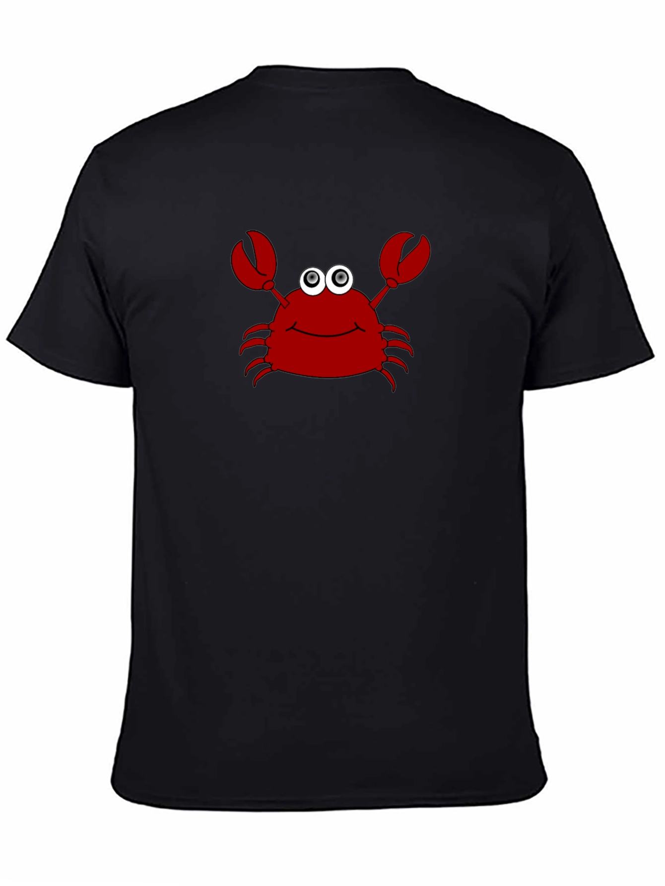Cartoon Crab Graphic Tee - Fun Black T-Shirt