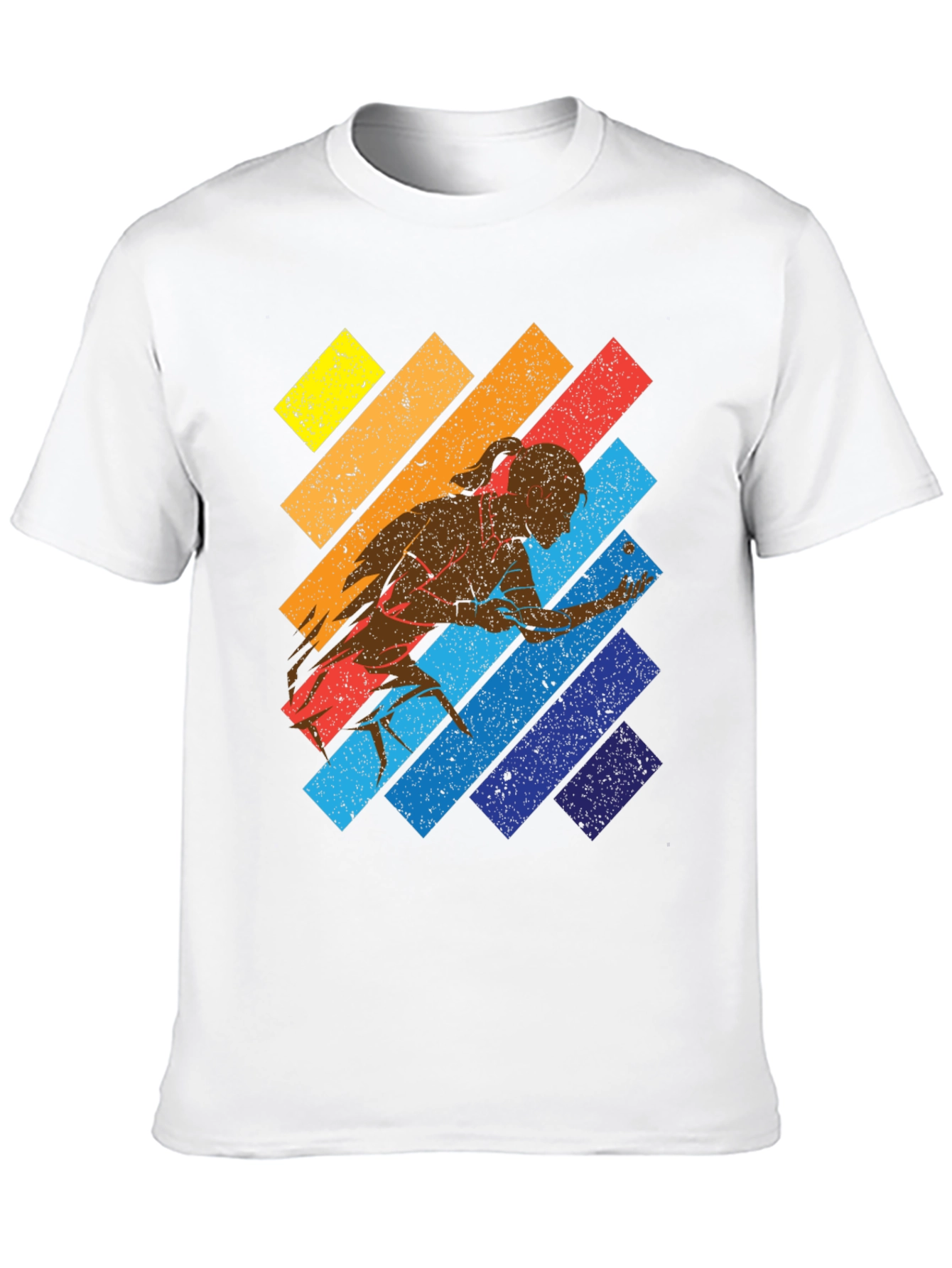 Retro Table Tennis Player Graphic T-Shirt