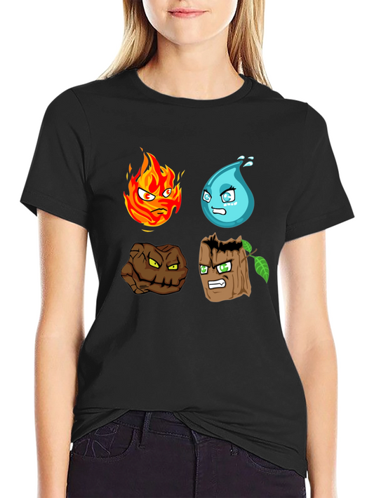 Elements T-Shirt - Fire Water Earth Wood Graphic Tee