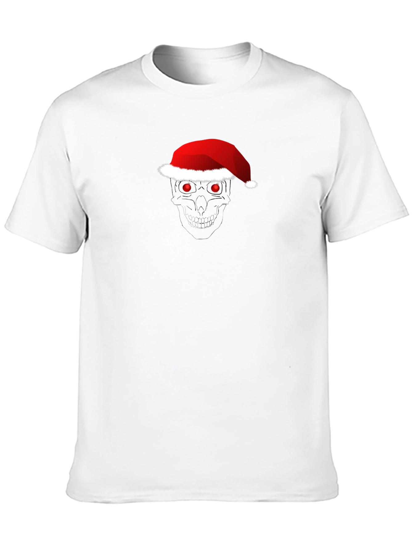 Skull Santa Hat T-Shirt - Festive Holiday Apparel