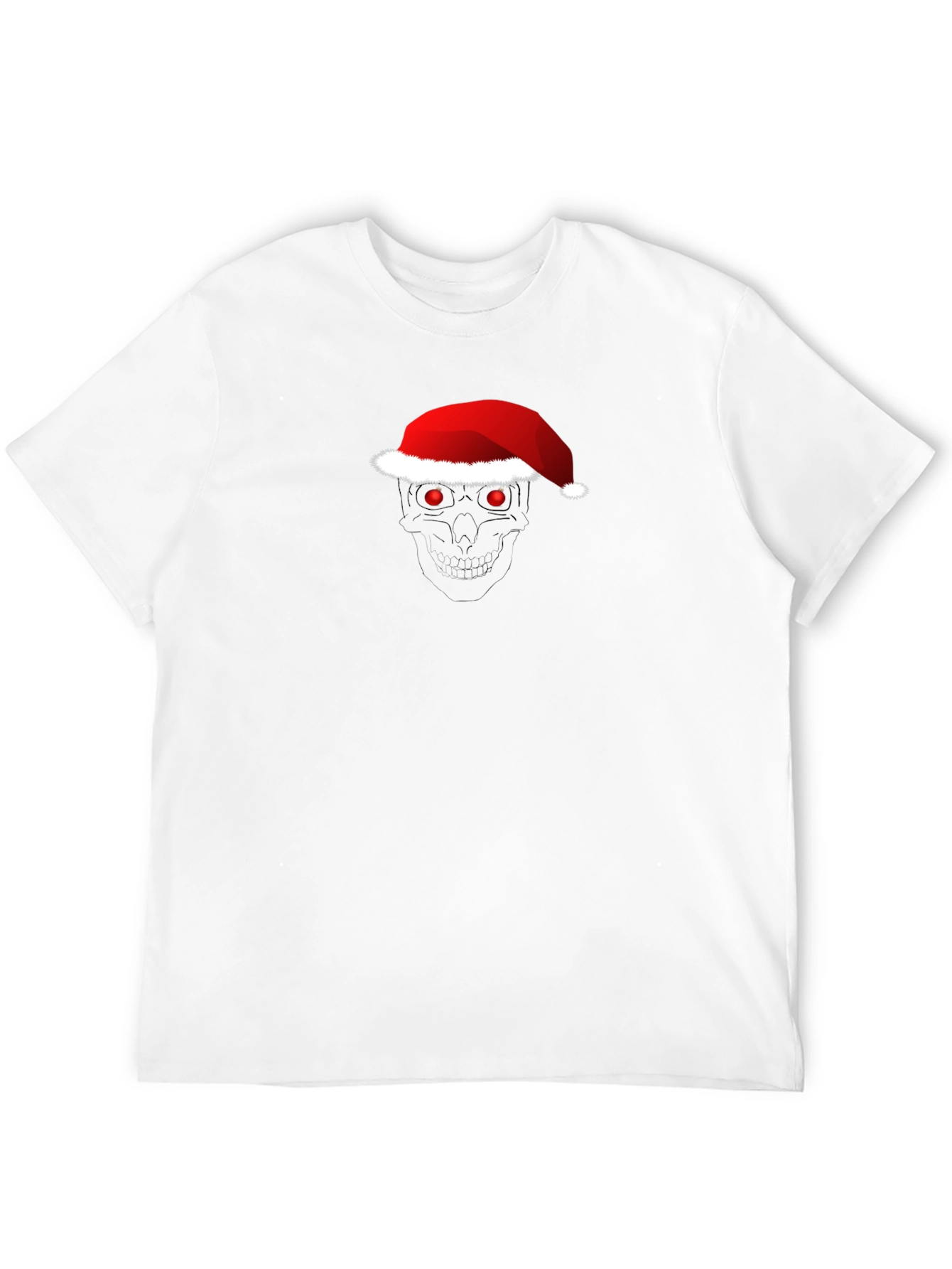 Skull Santa Hat T-Shirt - Festive Holiday Apparel