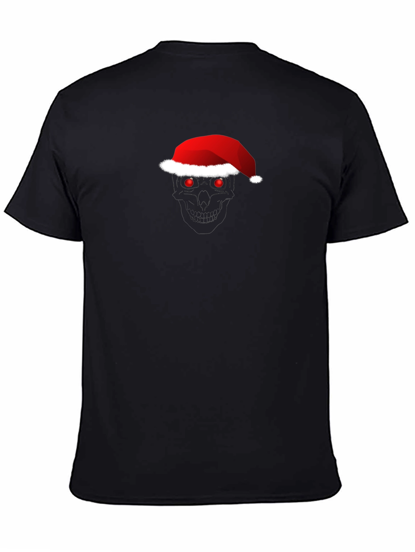 Skull Santa Hat T-Shirt - Festive Holiday Apparel