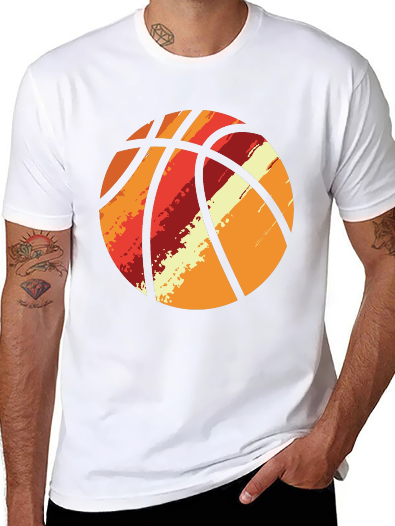 Retro Basketball Graphic Tee - Black