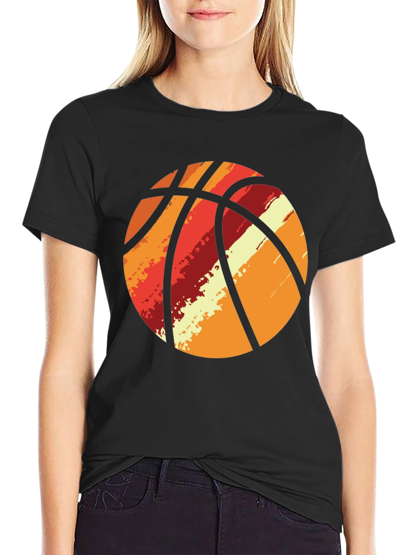 Retro Basketball Graphic Tee - Black