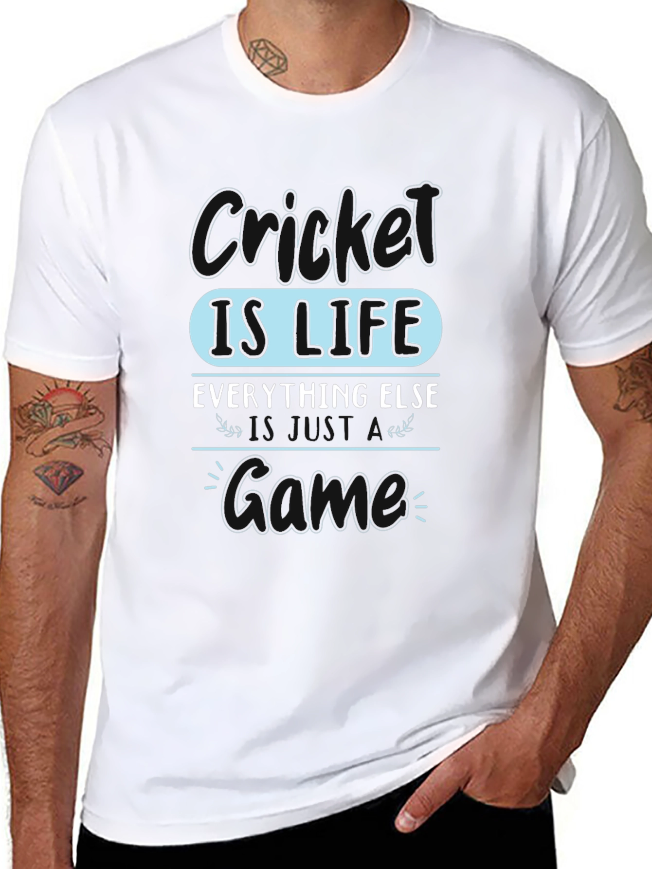 Cricket is Life Black Graphic Tee