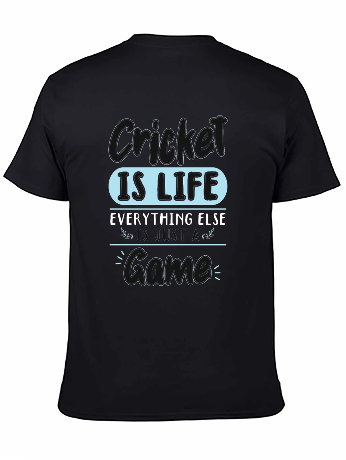 Cricket is Life Black Graphic Tee