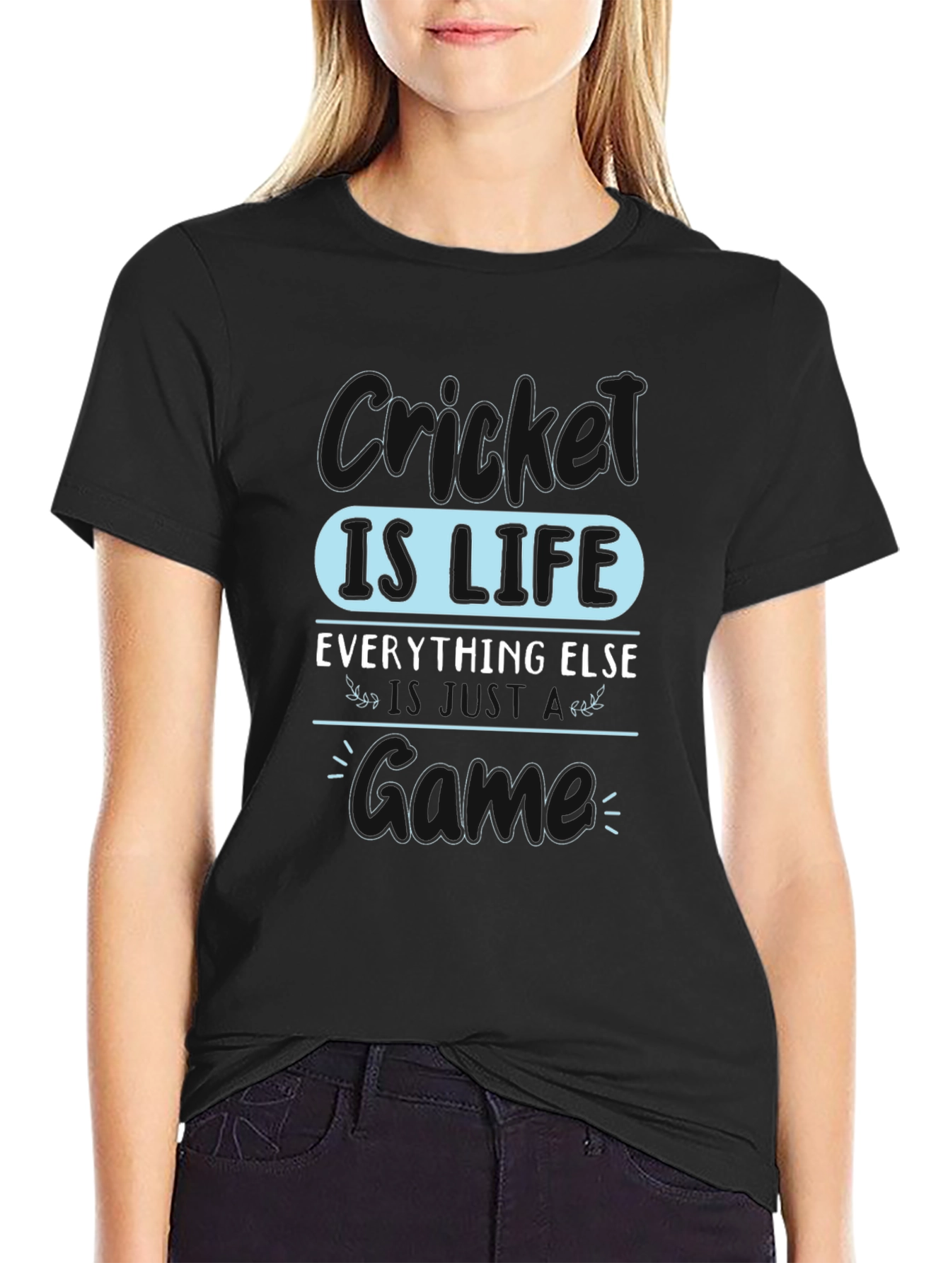 Cricket is Life Black Graphic Tee