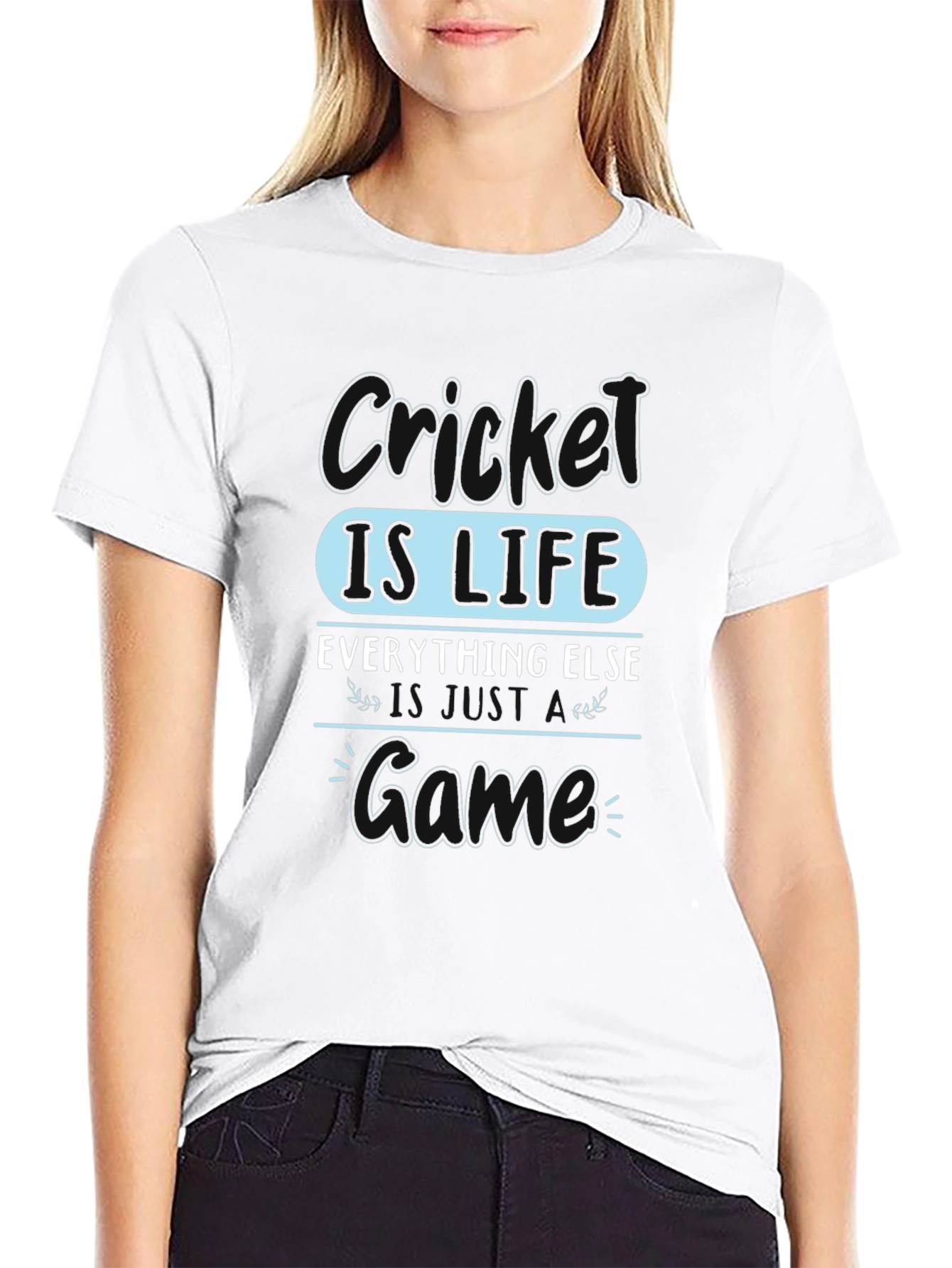 Cricket is Life Black Graphic Tee