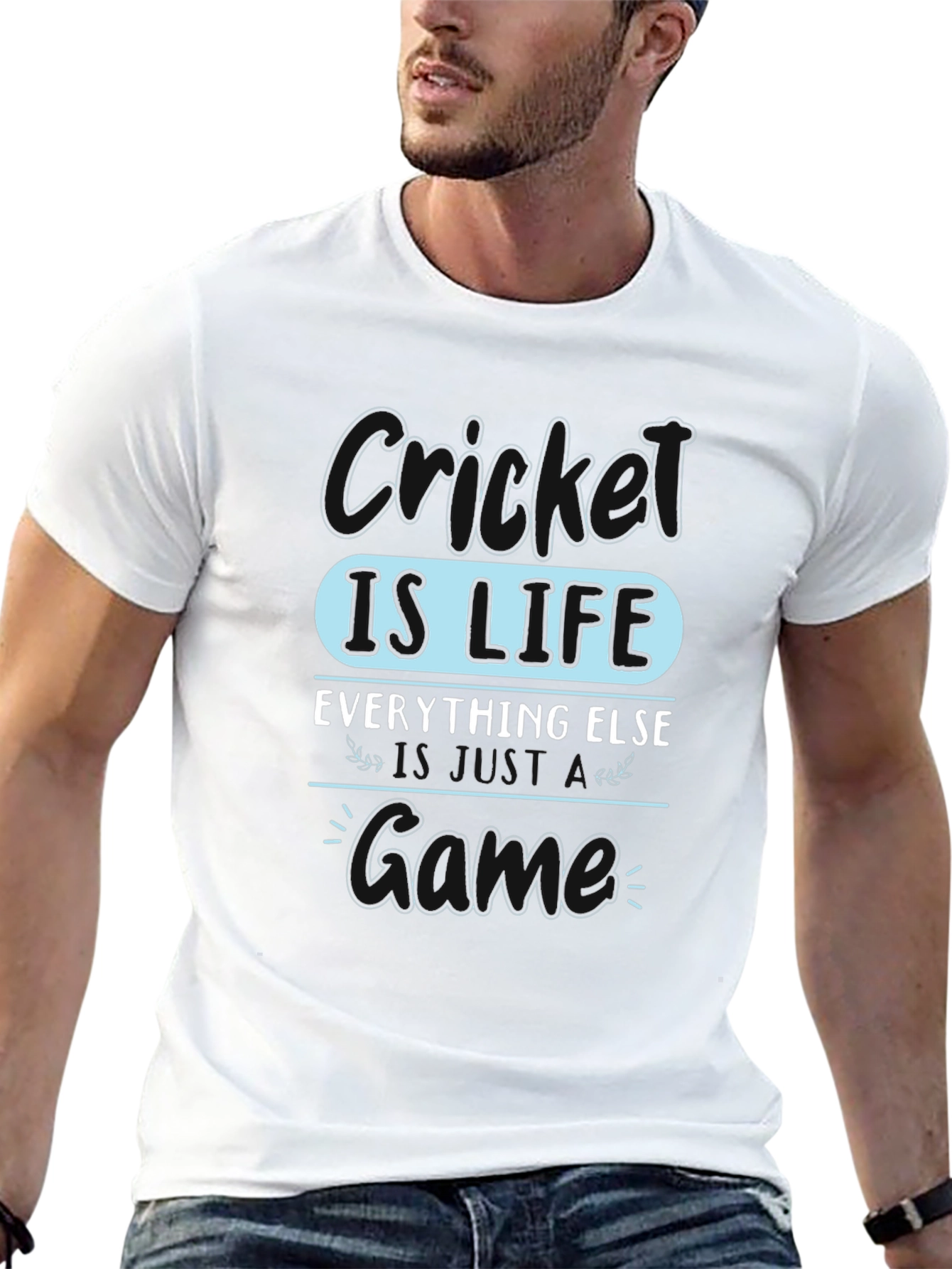 Cricket is Life Black Graphic Tee