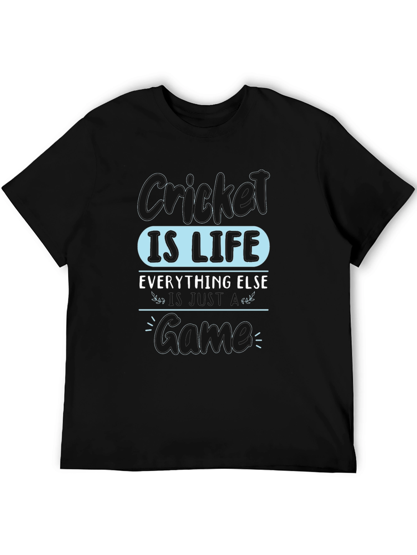 Cricket is Life Black Graphic Tee