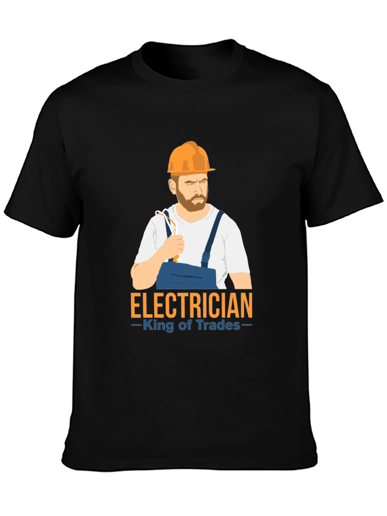 Electrician King of Trades Black T-Shirt