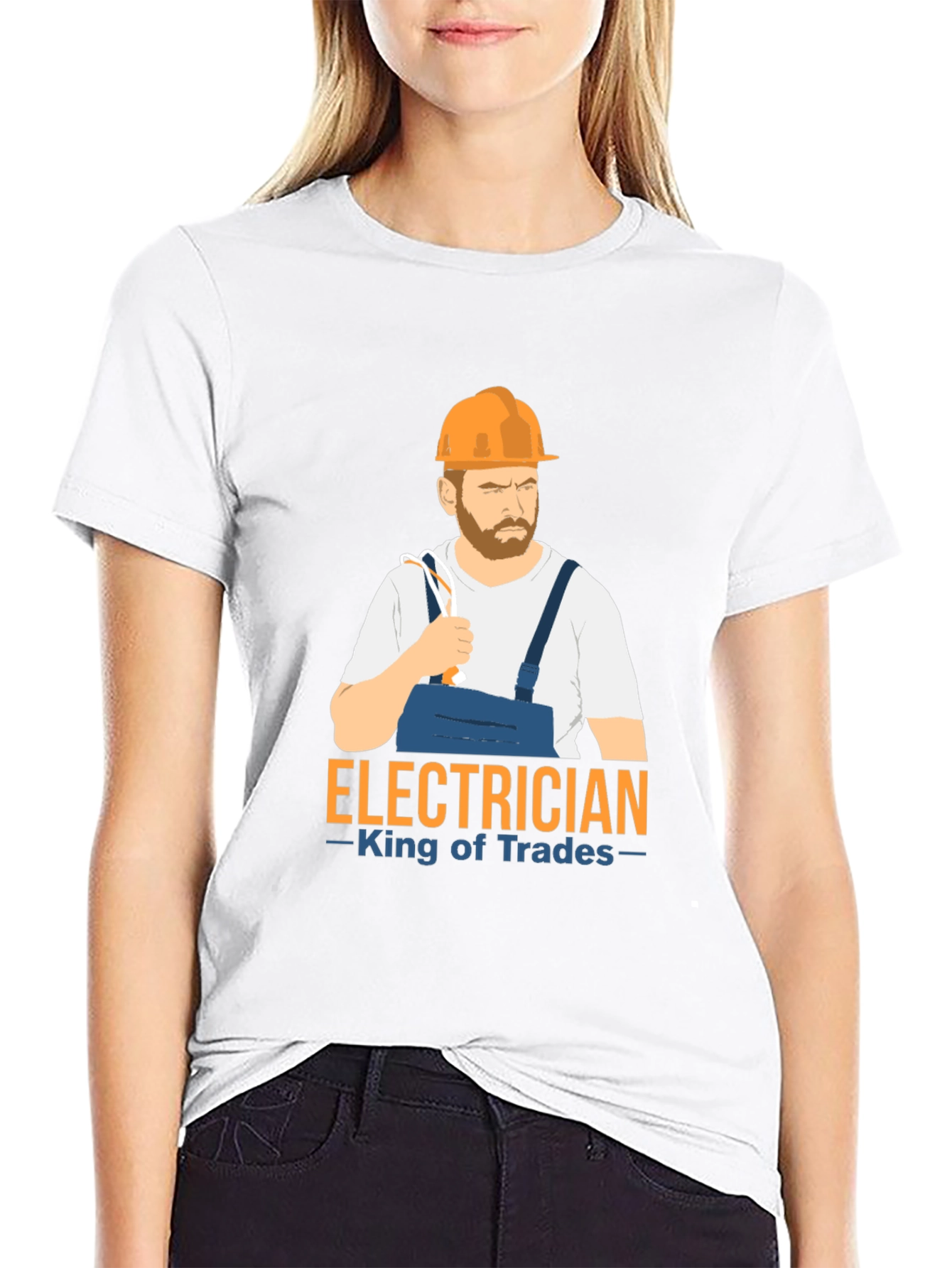 Electrician King of Trades Black T-Shirt