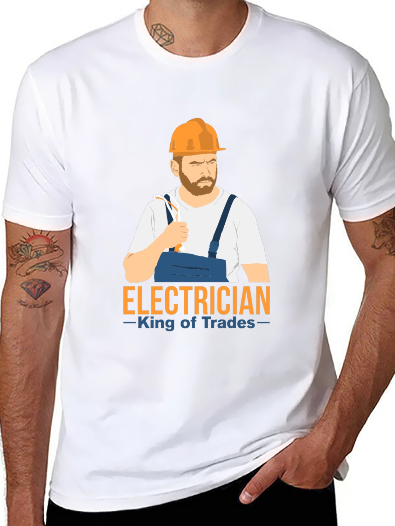 Electrician King of Trades Black T-Shirt