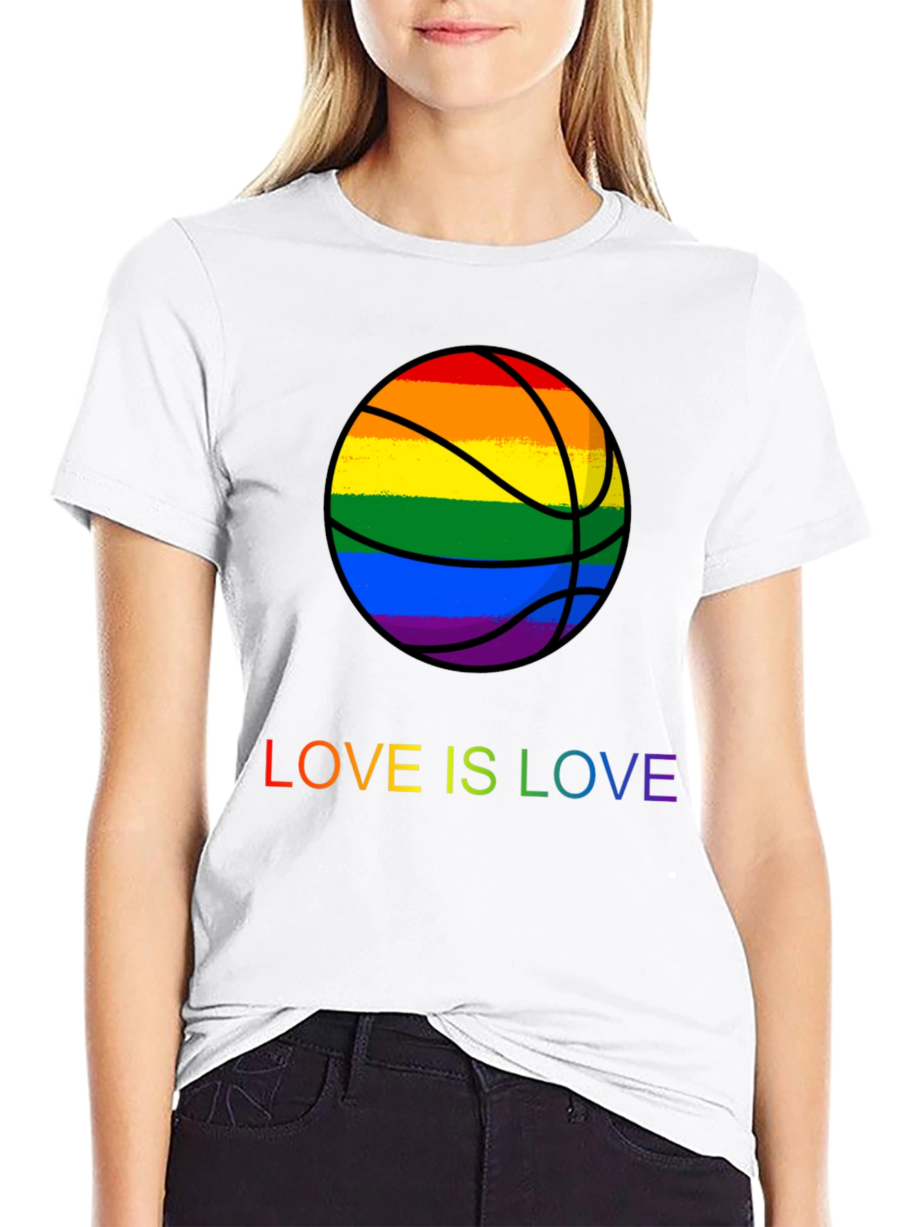 Rainbow Basketball Love is Love T-Shirt