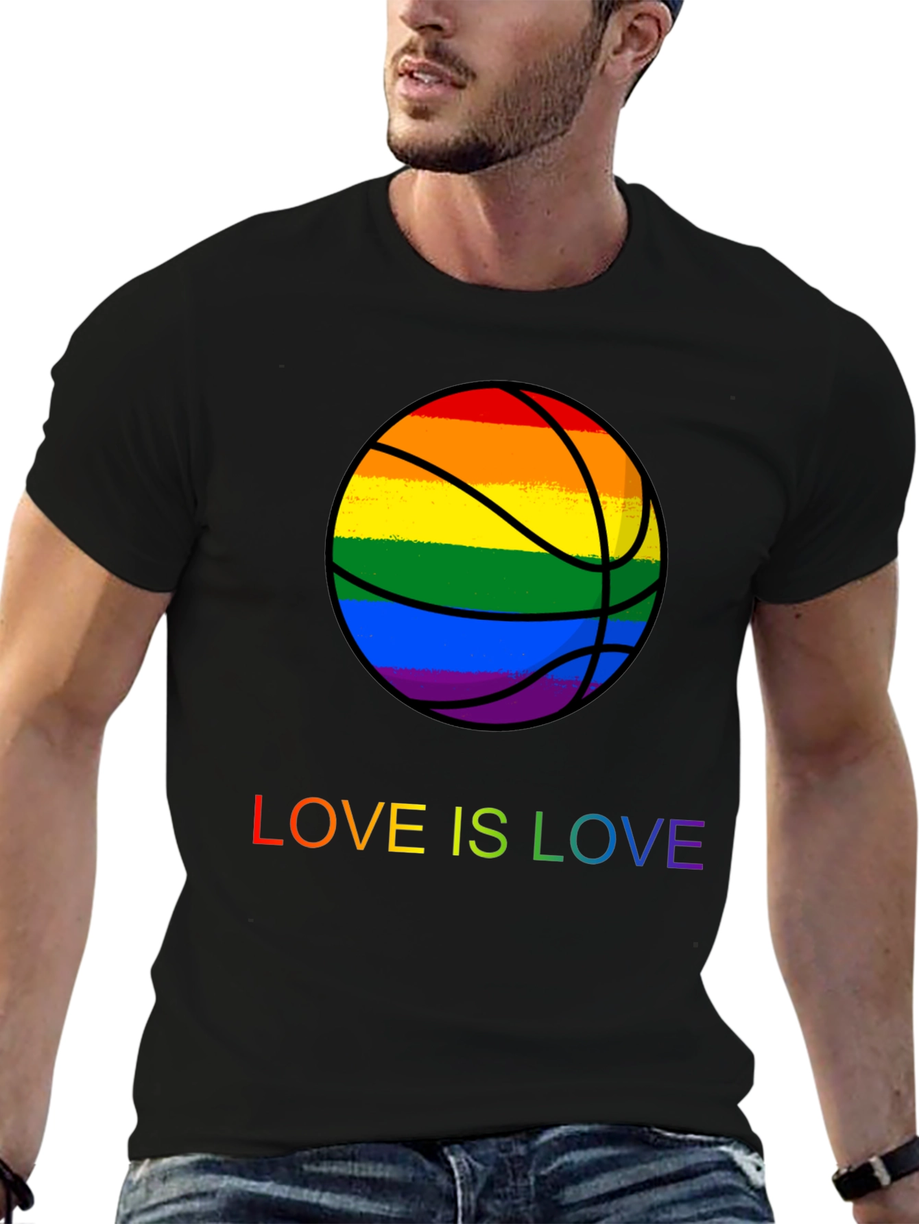 Rainbow Basketball Love is Love T-Shirt