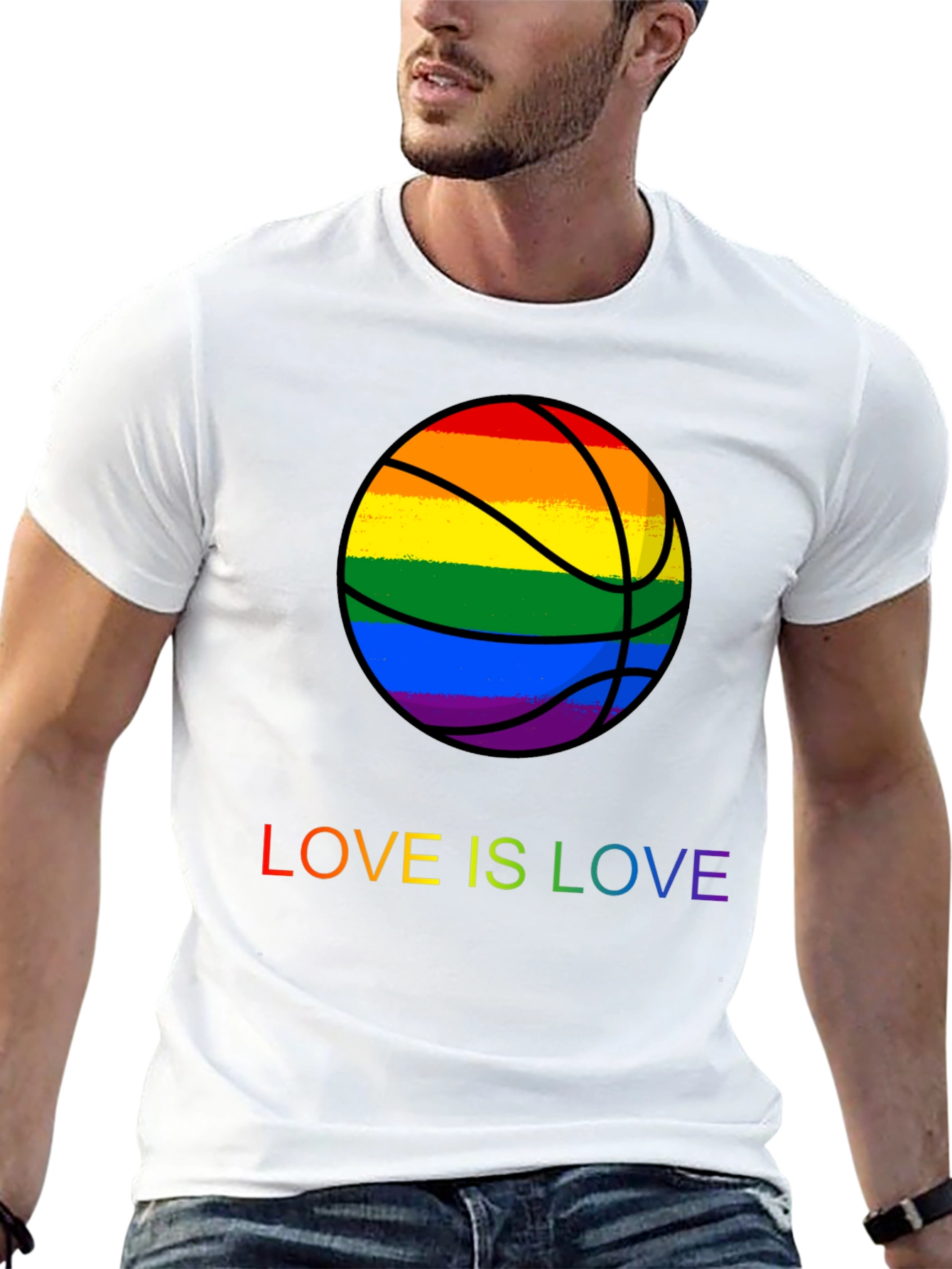 Rainbow Basketball Love is Love T-Shirt