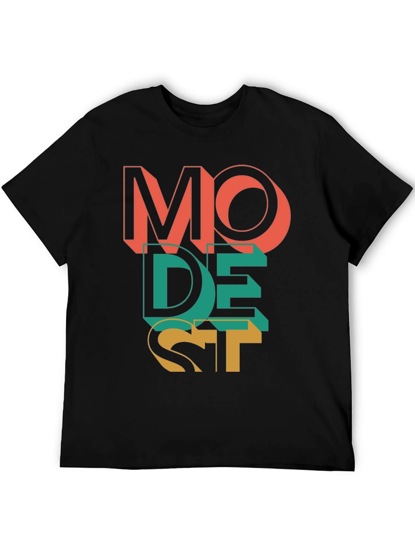 Modest Graphic Print Mens Black T-Shirt