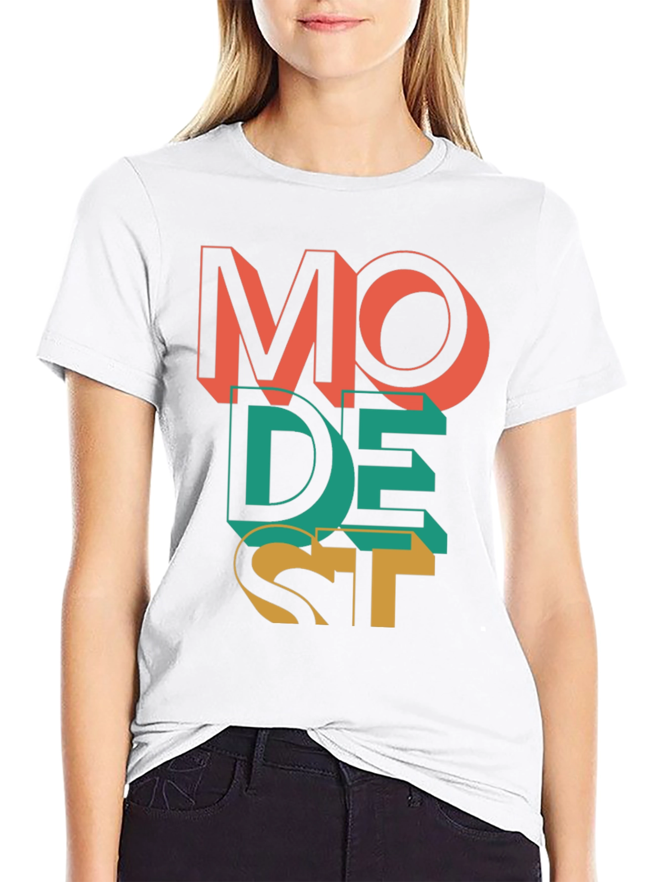 Modest Graphic Print Mens Black T-Shirt