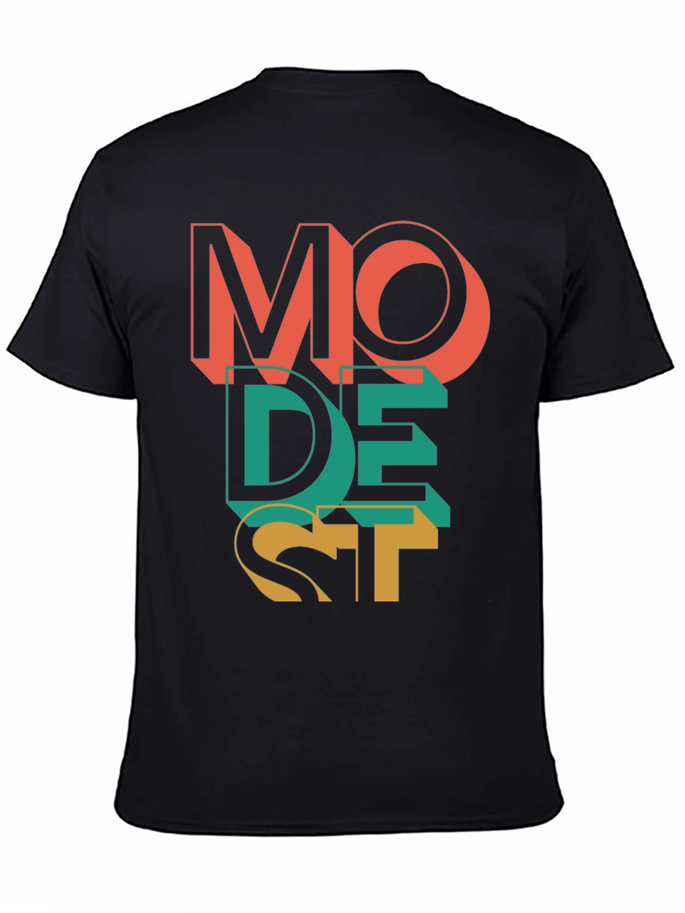 Modest Graphic Print Mens Black T-Shirt