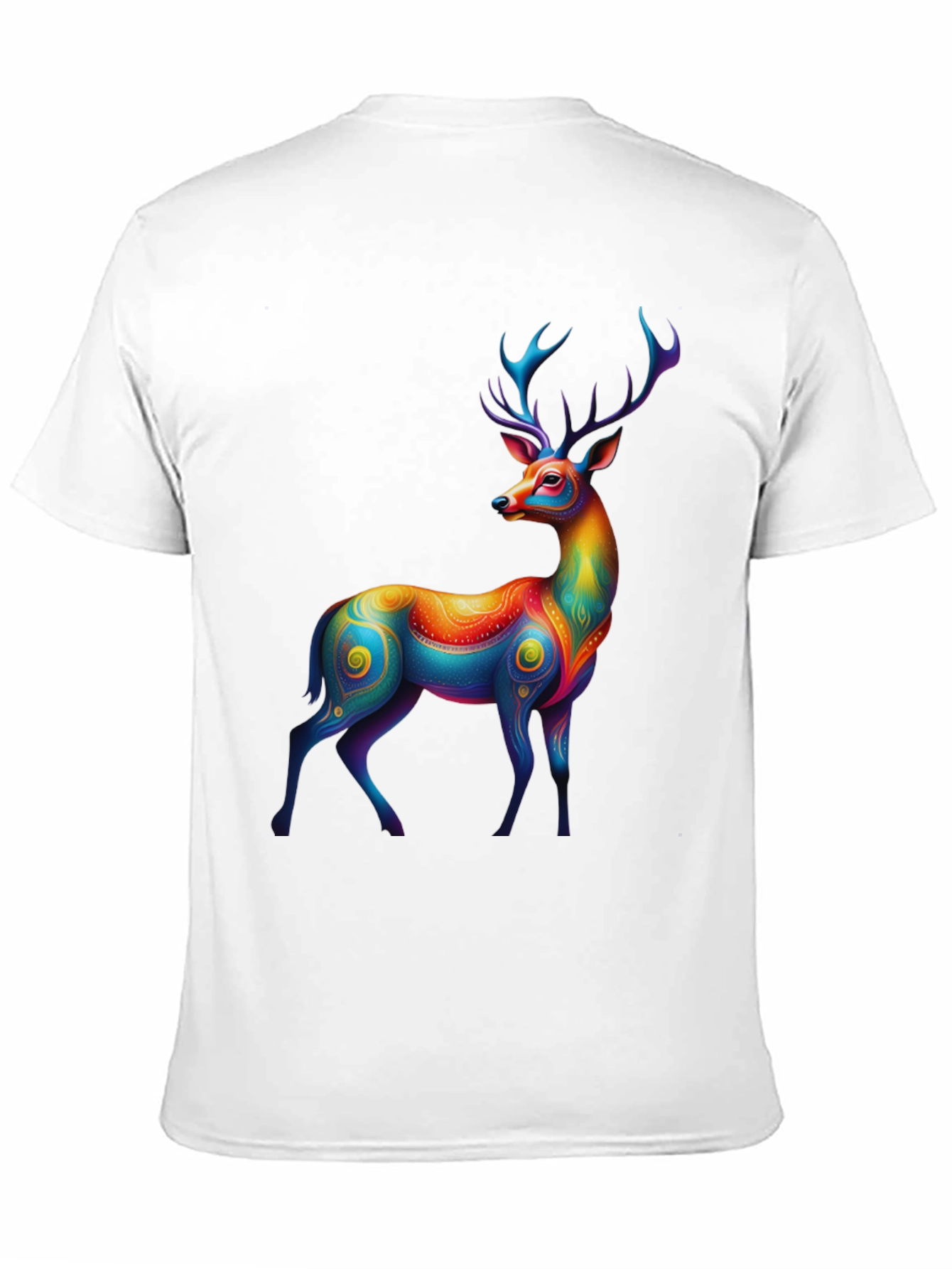 Rainbow Deer Graphic Tee - Mens Black T-Shirt