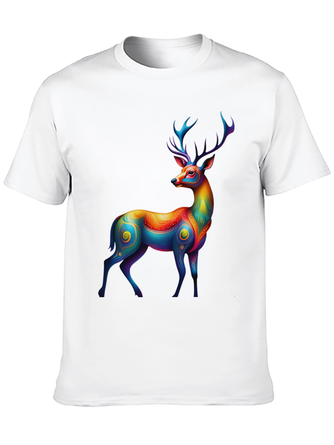 Rainbow Deer Graphic Tee - Mens Black T-Shirt