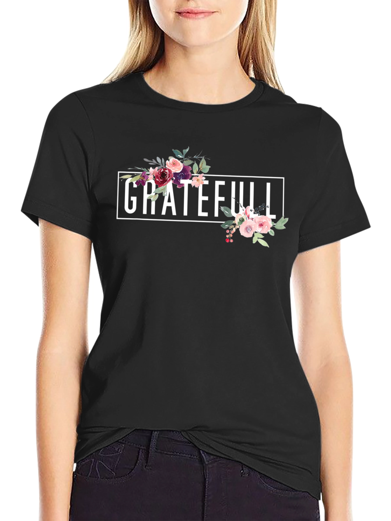 Grateful Floral T-Shirt - Stylish & Comfortable