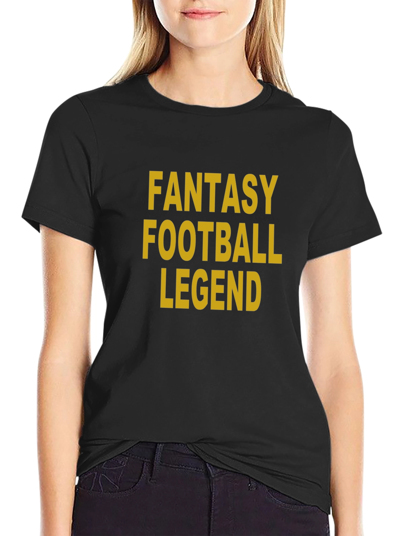 Fantasy Football Legend T-Shirt - Gold on Black Tee