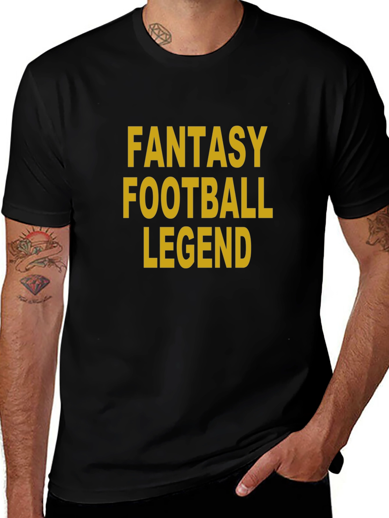 Fantasy Football Legend T-Shirt - Gold on Black Tee