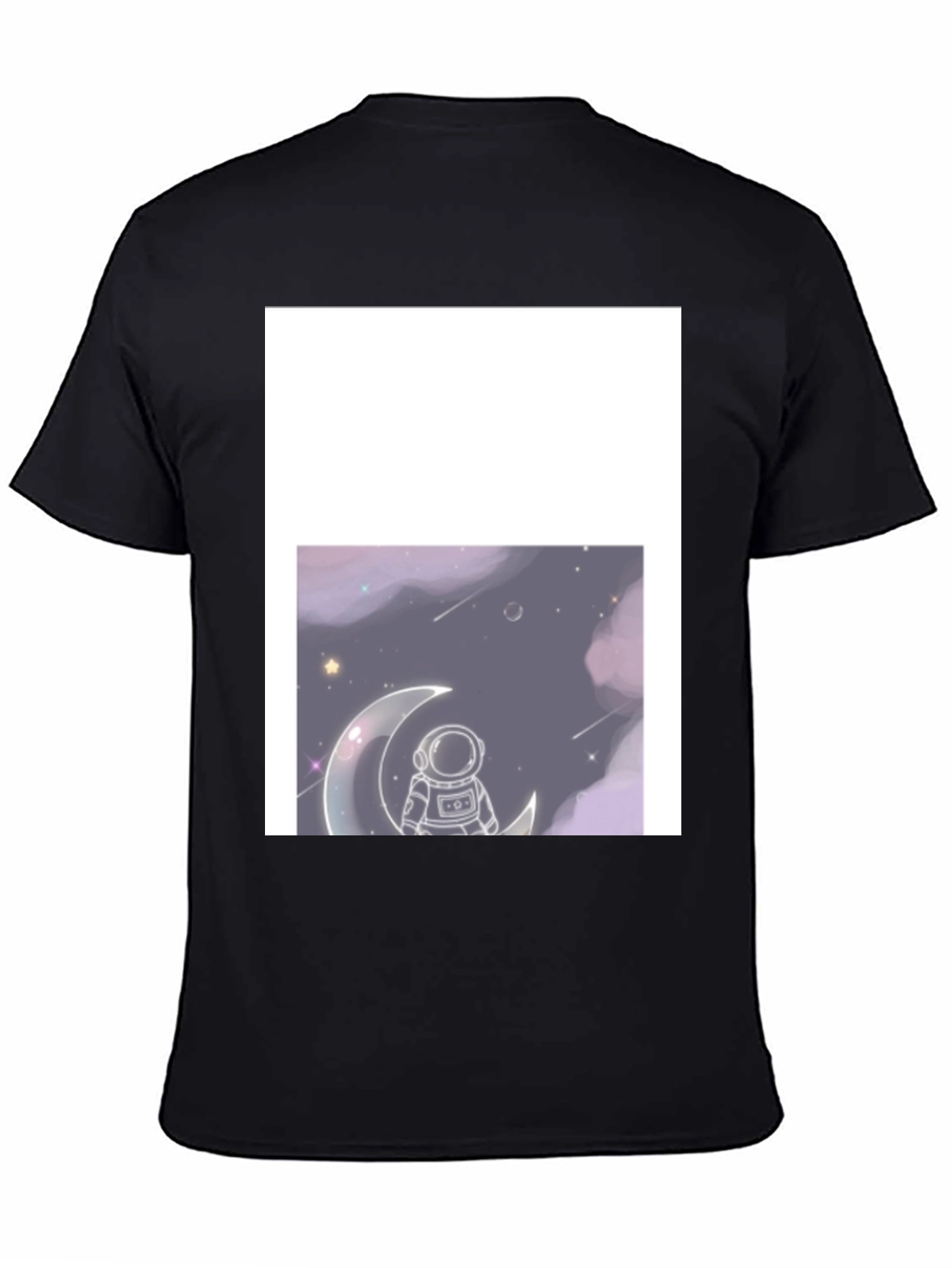 Astronaut on Moon Black T-Shirt
