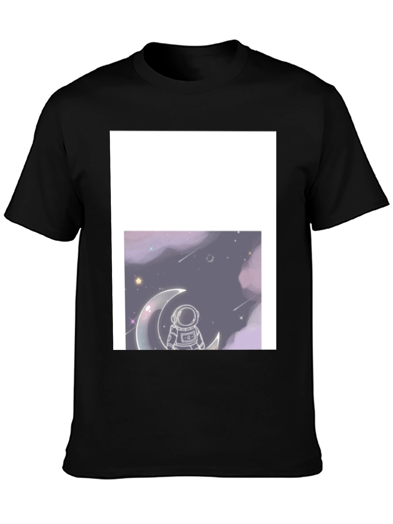 Astronaut on Moon Black T-Shirt
