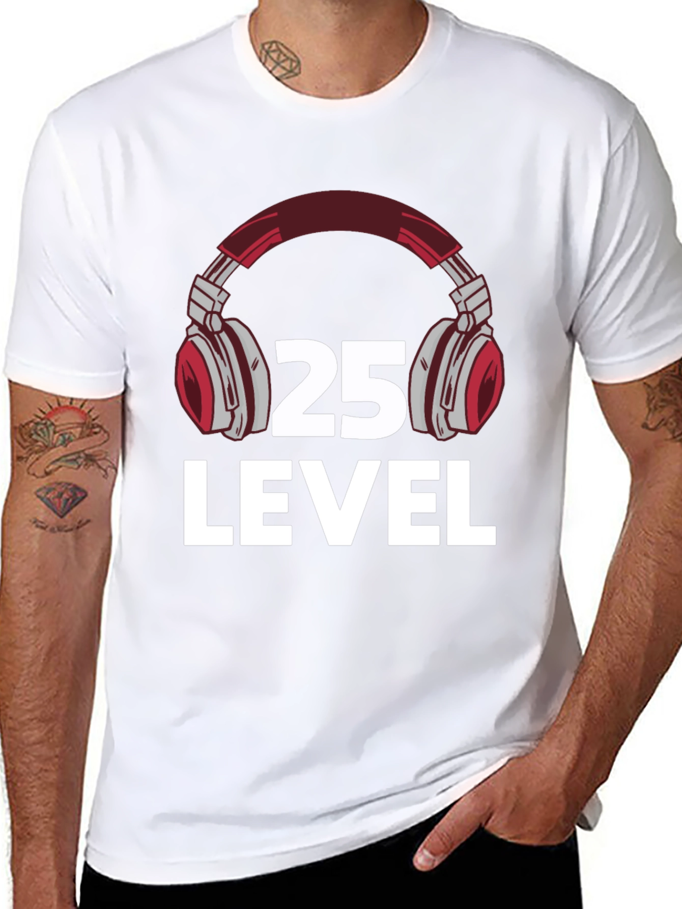 Level 25 Gaming Headset Graphic Tee - Black