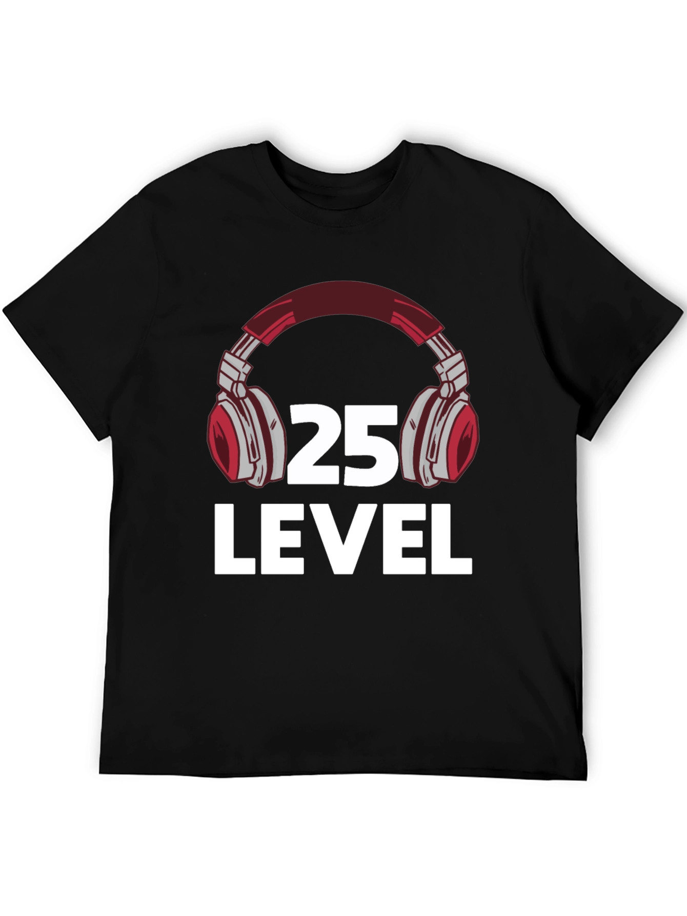 Level 25 Gaming Headset Graphic Tee - Black