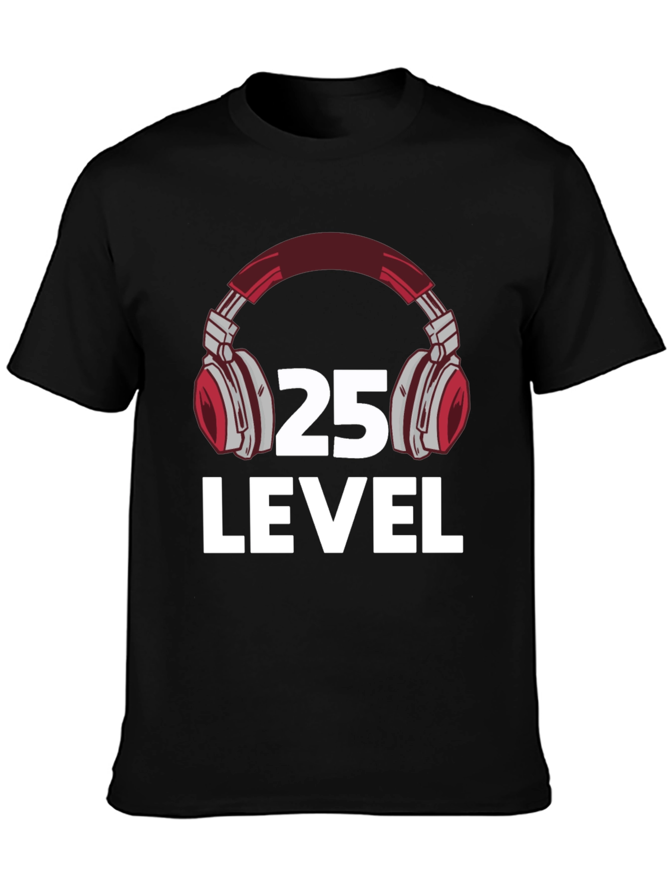 Level 25 Gaming Headset Graphic Tee - Black