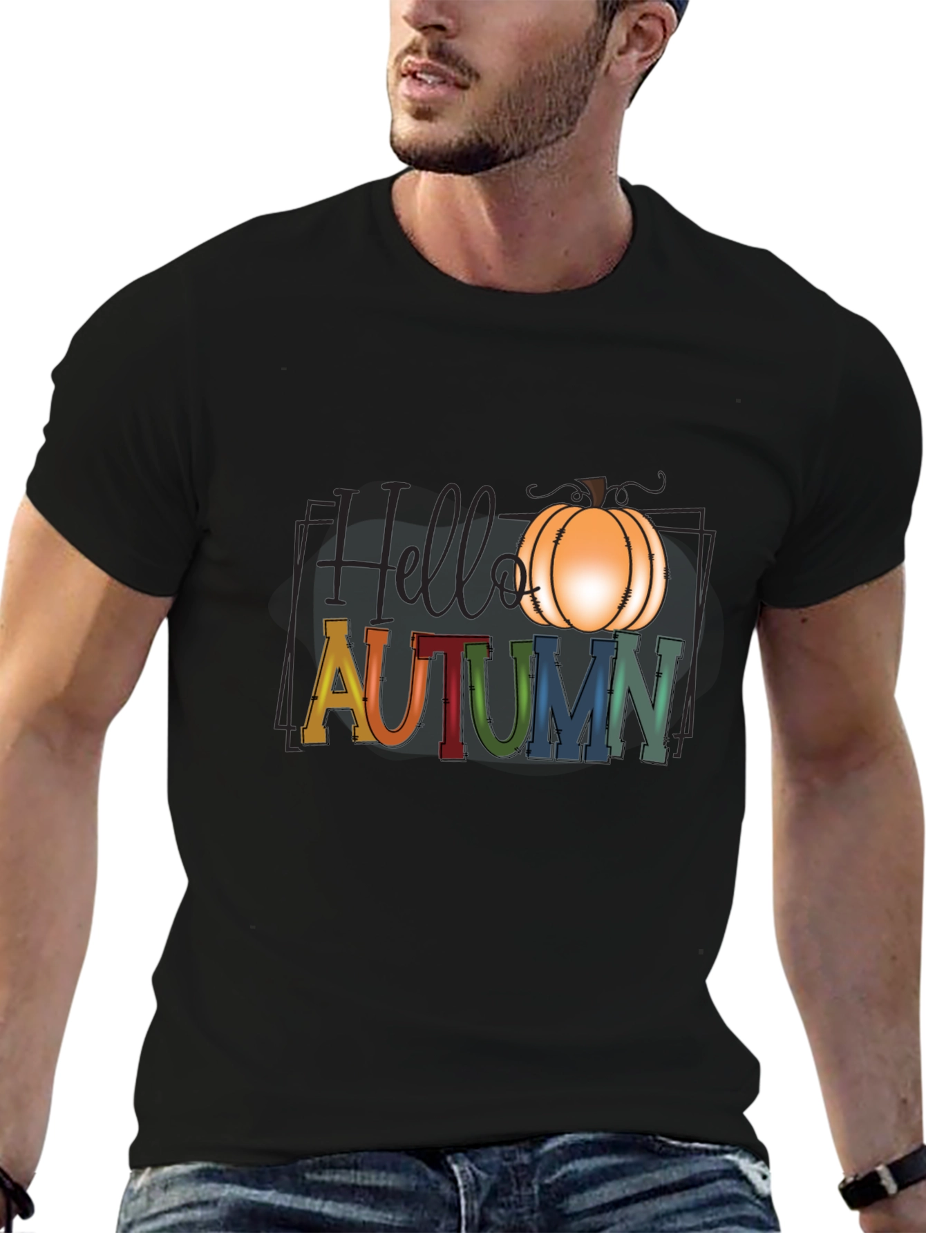 Hello Autumn Pumpkin Graphic T-Shirt