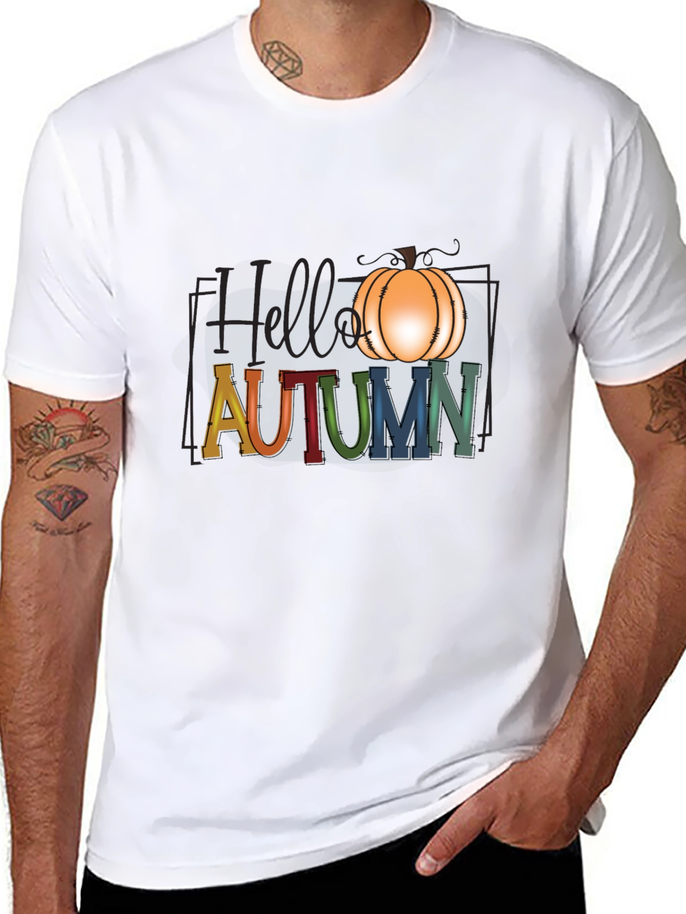 Hello Autumn Pumpkin Graphic T-Shirt