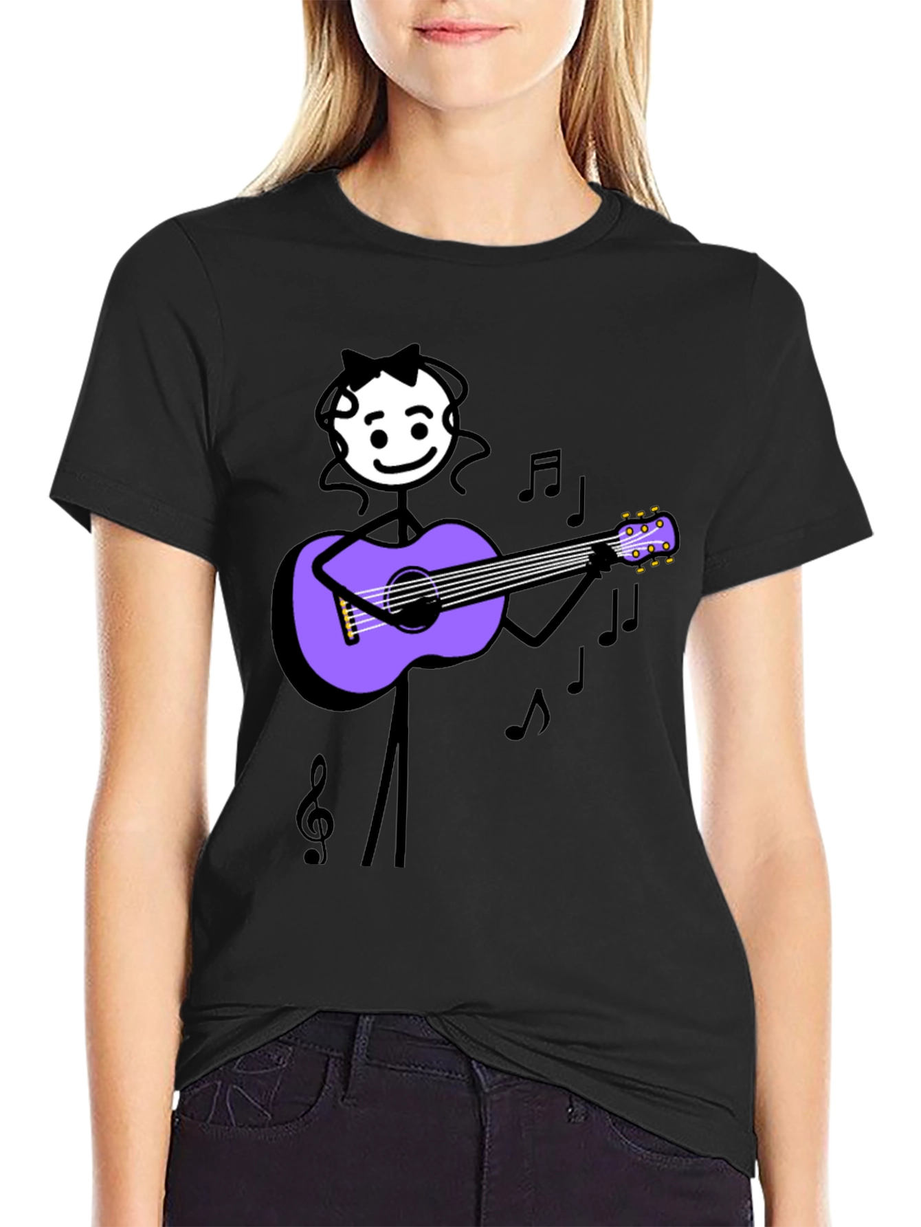 Stick Figure Musician Graphic Tee