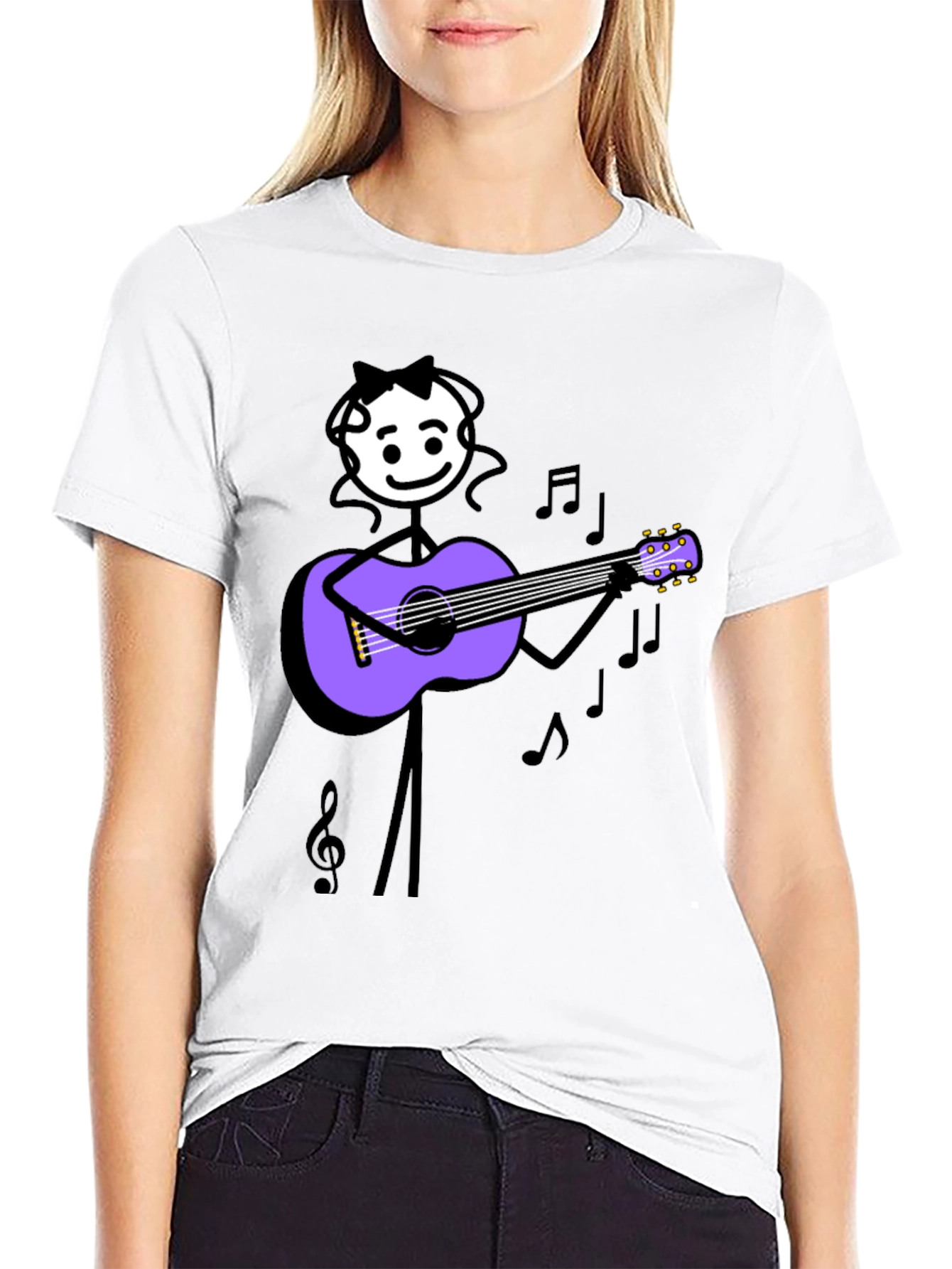 Stick Figure Musician Graphic Tee