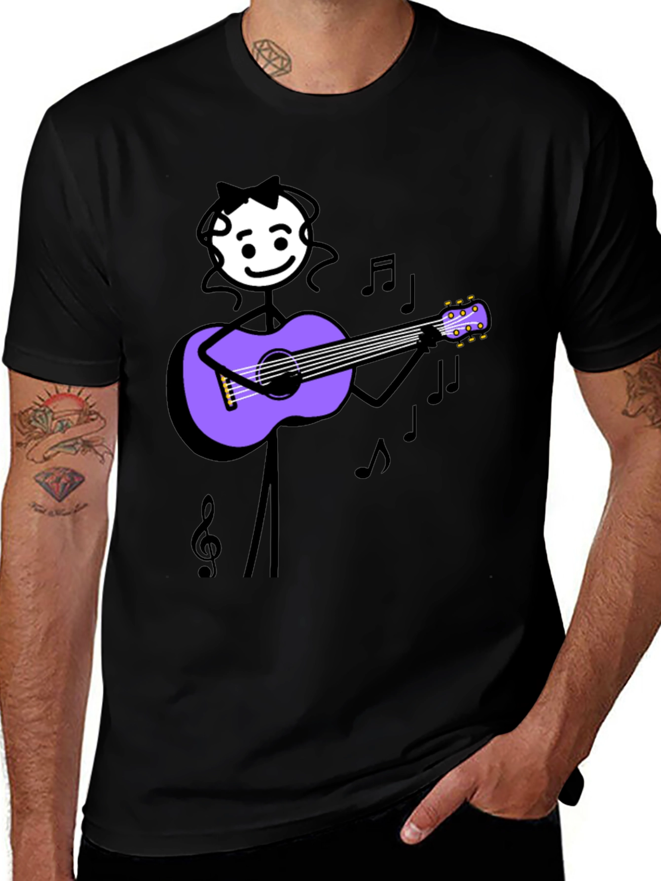 Stick Figure Musician Graphic Tee