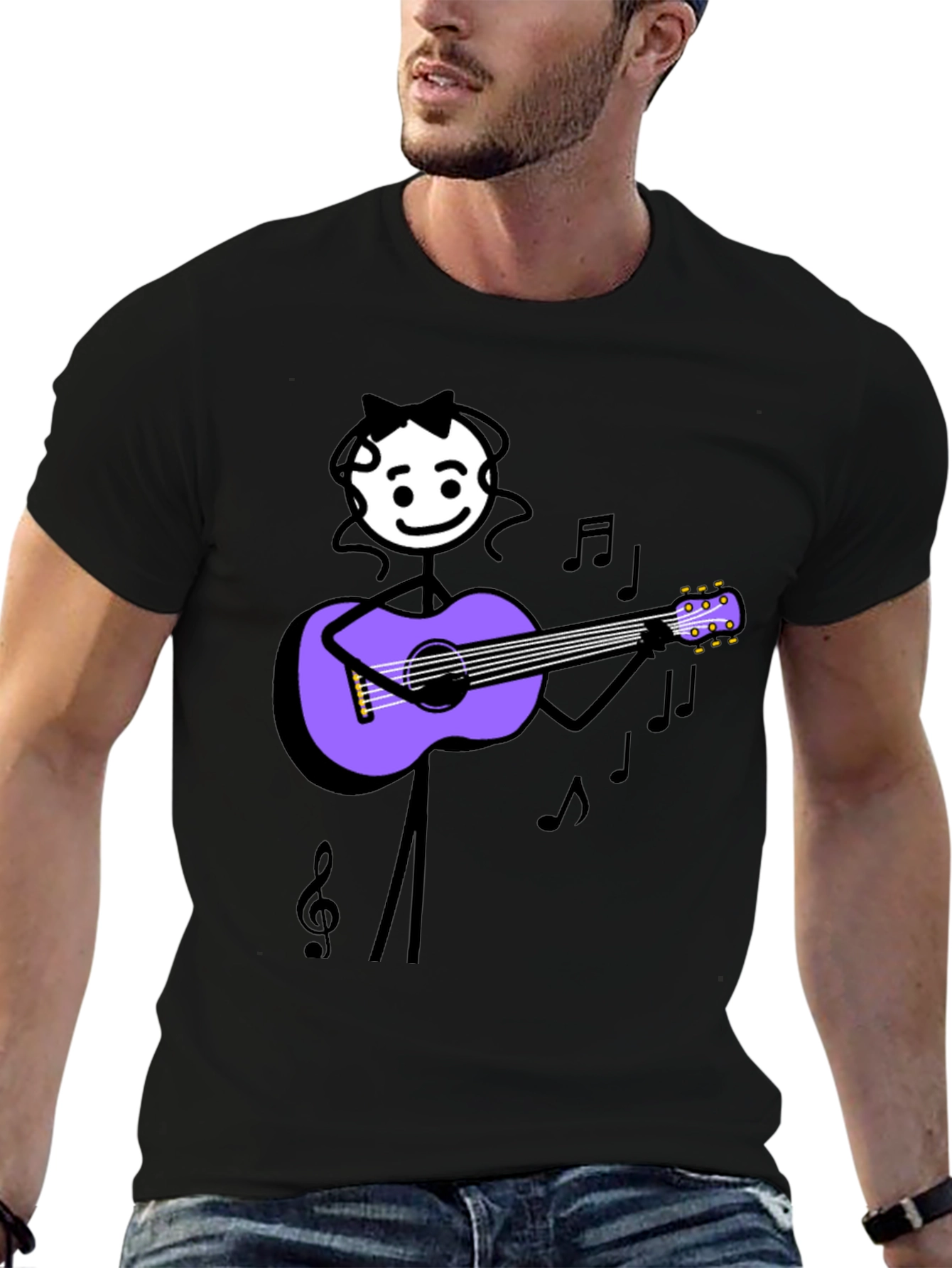 Stick Figure Musician Graphic Tee