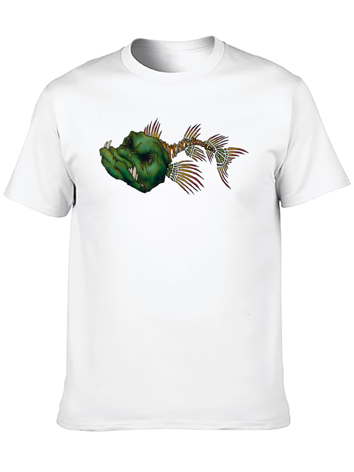 Mens Black T-Shirt with Cartoon Fish Graphic