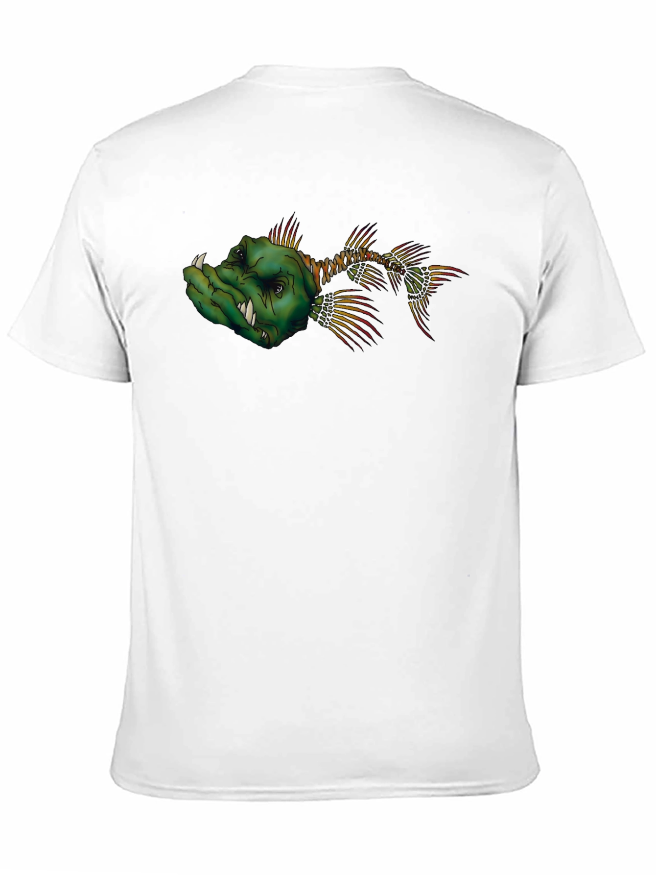 Mens Black T-Shirt with Cartoon Fish Graphic