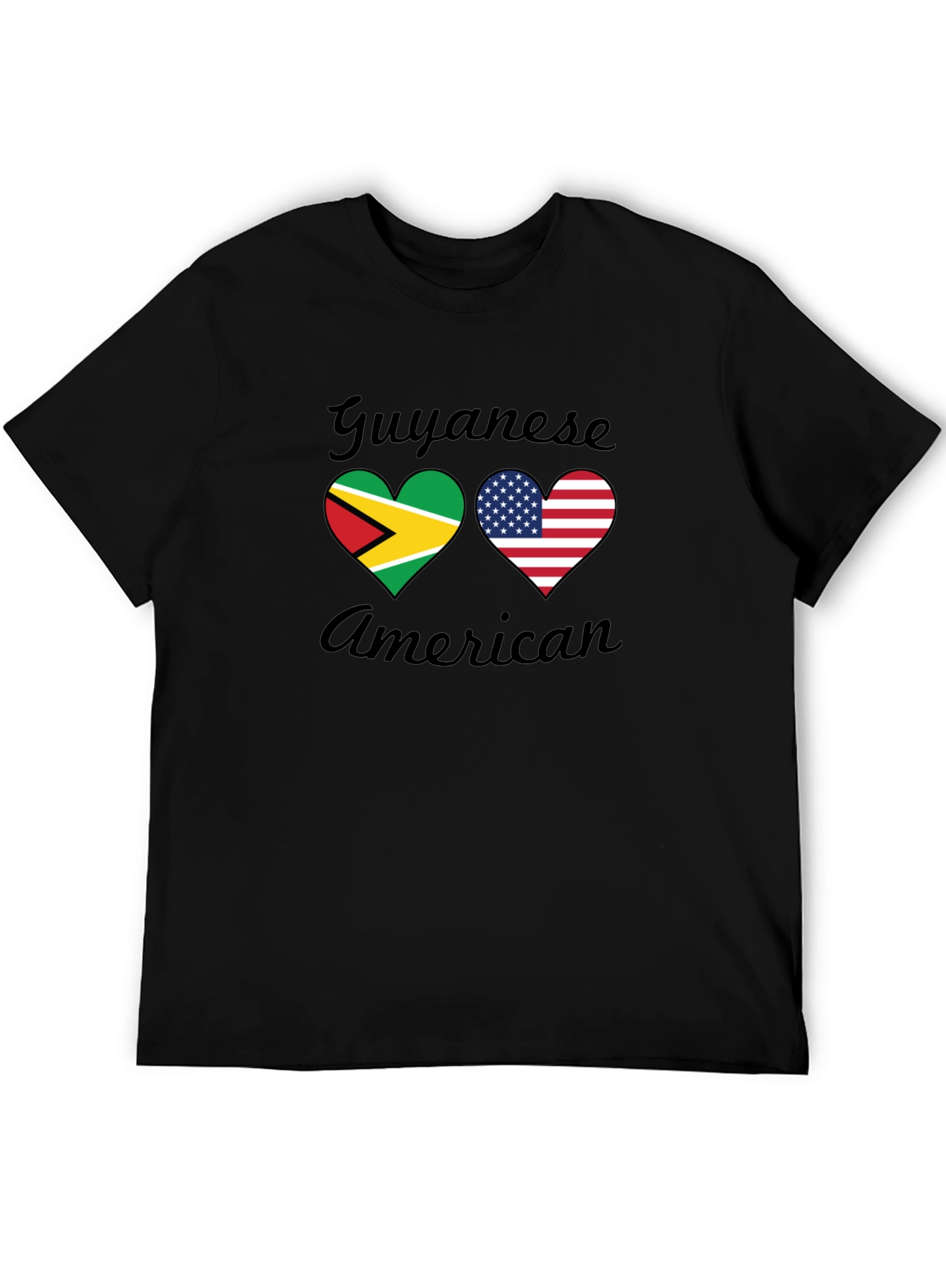 Guyanese American Flag Heart T-Shirt