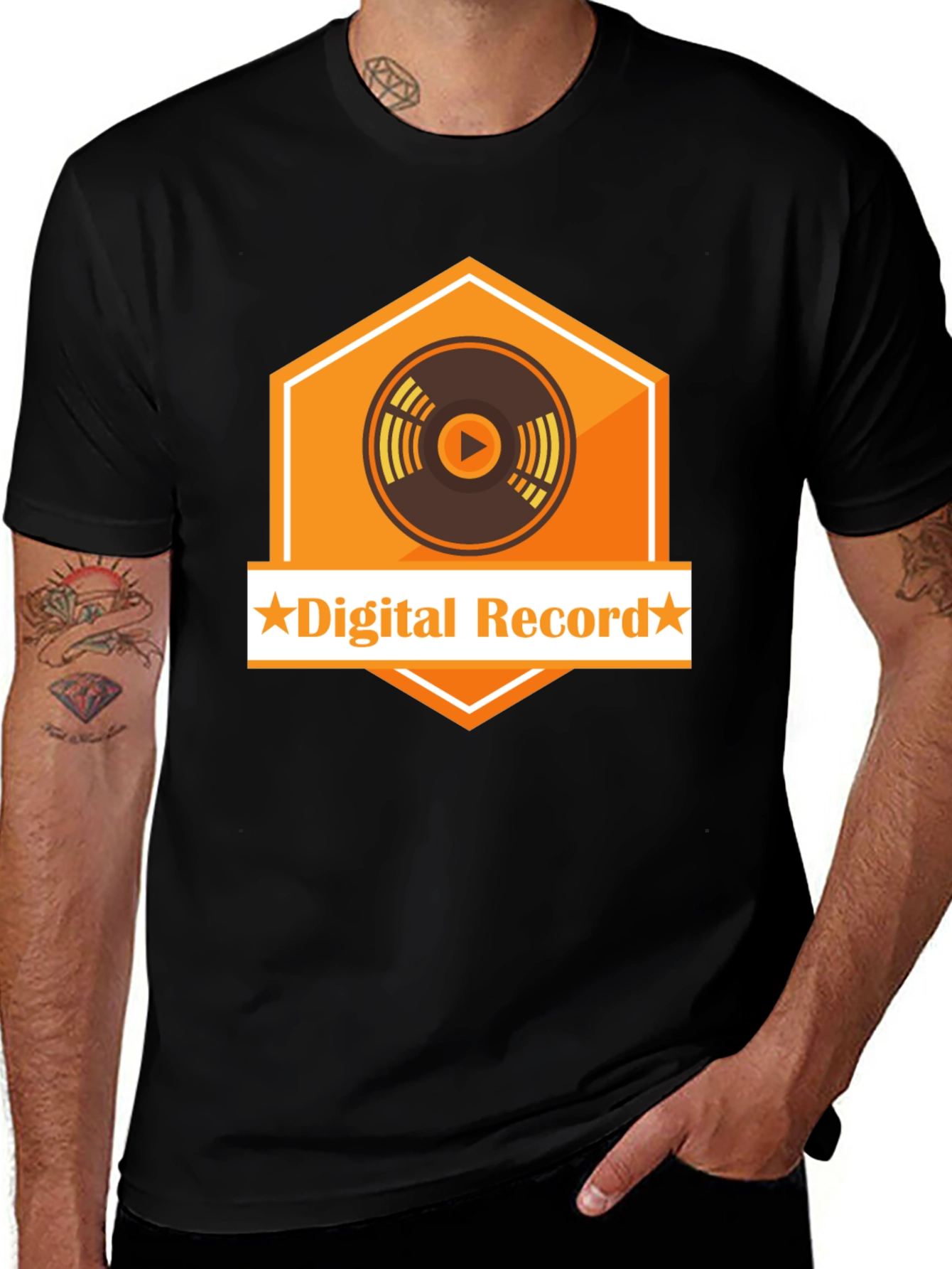 Digital Record Graphic Tee - Black