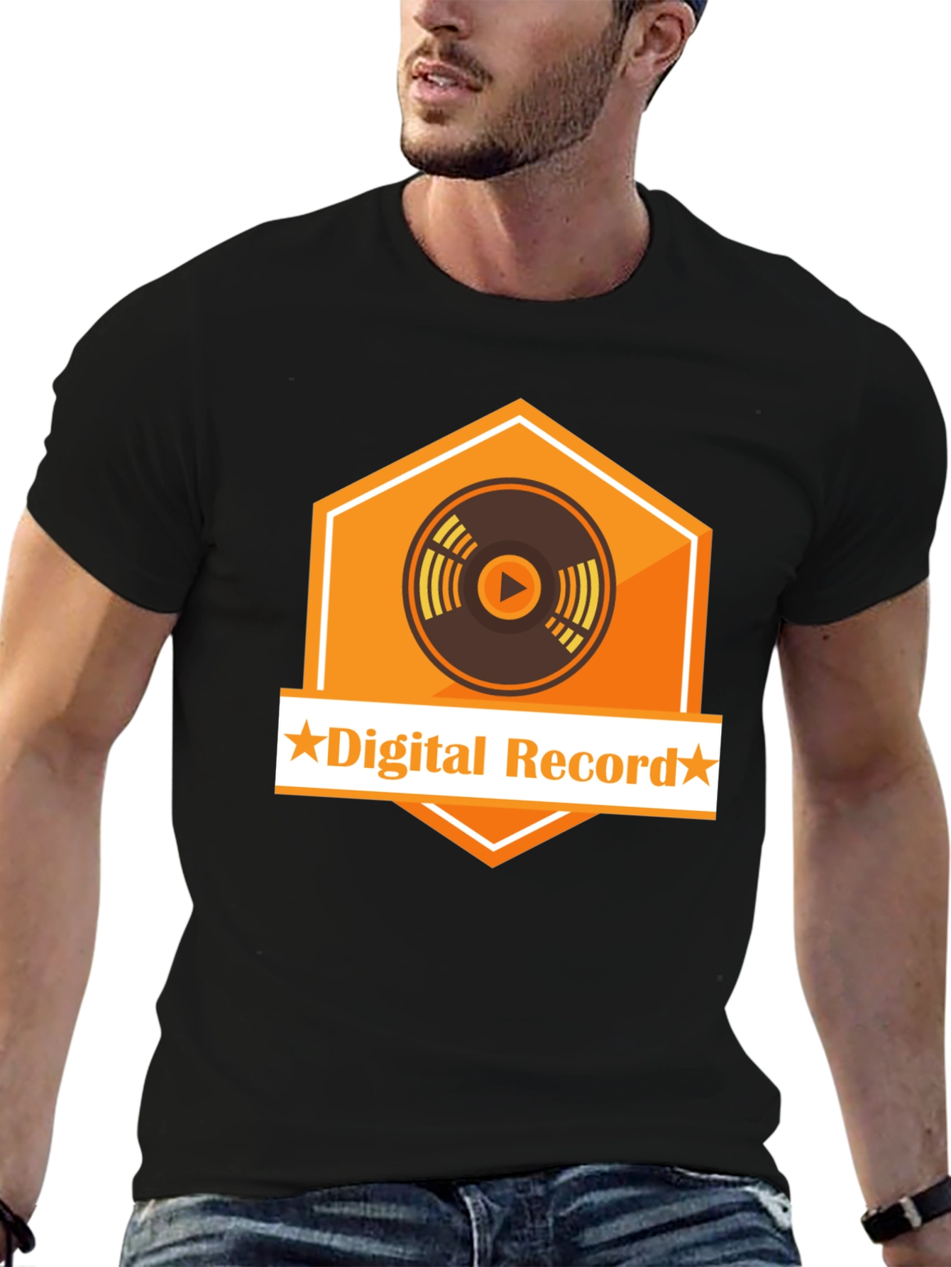 Digital Record Graphic Tee - Black