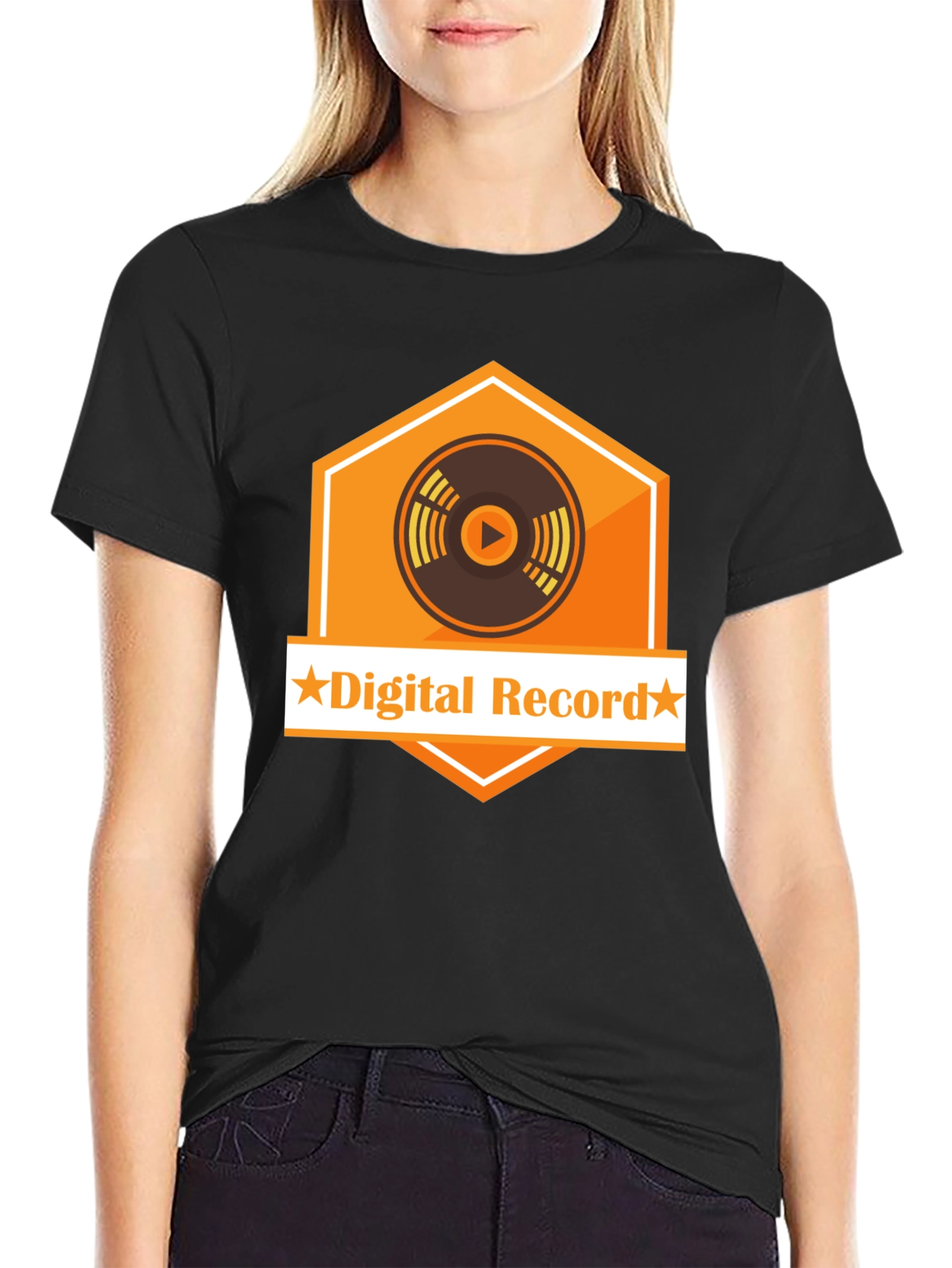 Digital Record Graphic Tee - Black