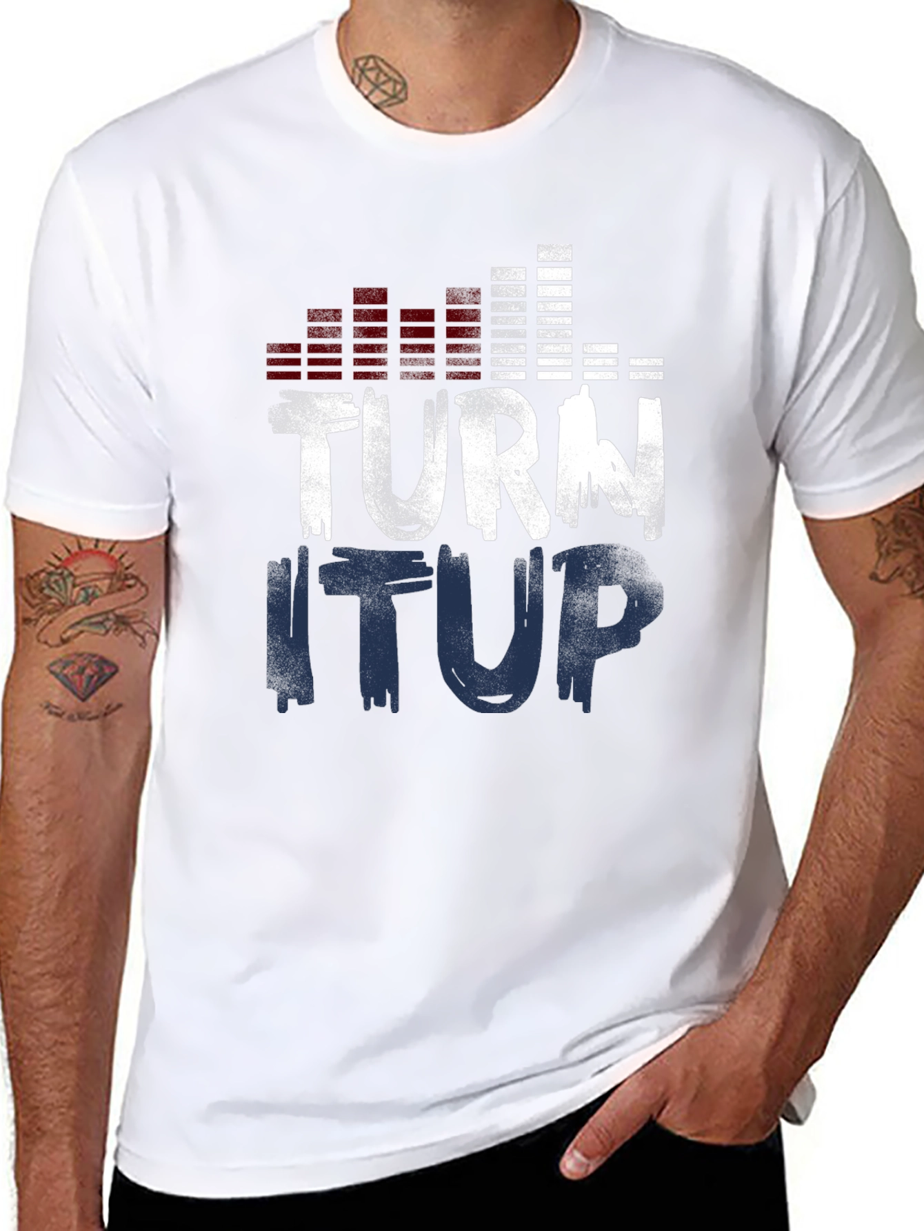 Turn It Up Graphic Tee - Patriotic Party Shirt